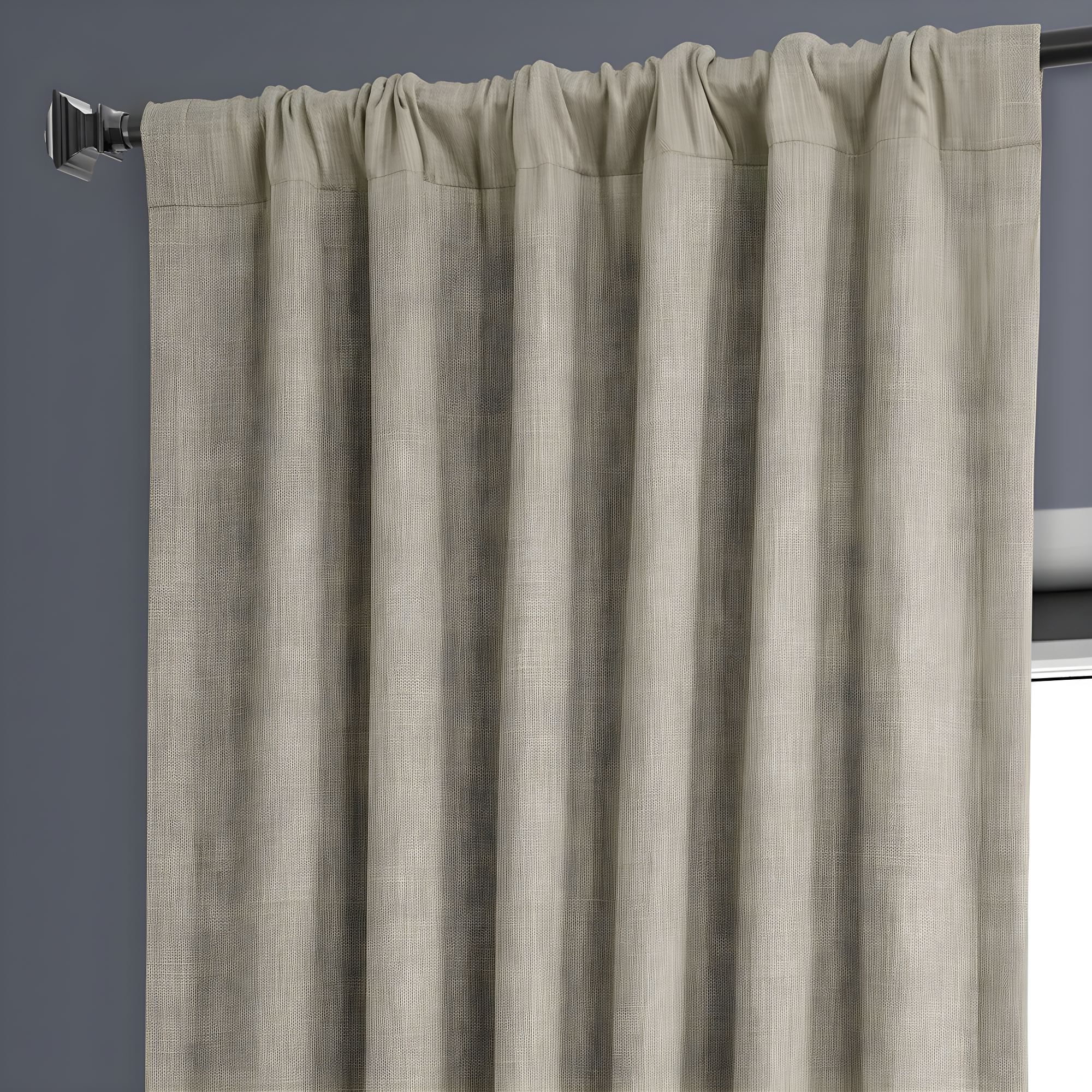 HPD Half Price Drapes Oatmeal Faux Linen Room Darkening Curtains for Bedroom & Living Room Curtains (1 Panel), Door & Window Curtains 108 inches long, Rod Pocket curtains & drapes, 50W X 108L