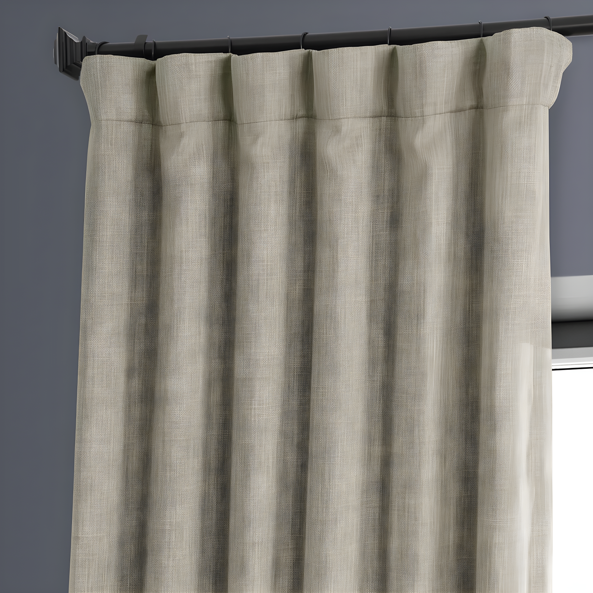 HPD Half Price Drapes Oatmeal Faux Linen Room Darkening Curtains for Bedroom & Living Room Curtains (1 Panel), Door & Window Curtains 108 inches long, Rod Pocket curtains & drapes, 50W X 108L