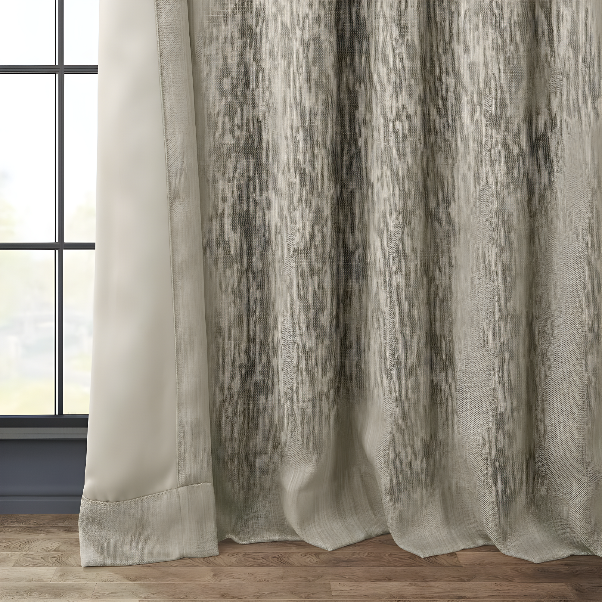 HPD Half Price Drapes Oatmeal Faux Linen Room Darkening Curtains for Bedroom & Living Room Curtains (1 Panel), Door & Window Curtains 108 inches long, Rod Pocket curtains & drapes, 50W X 108L