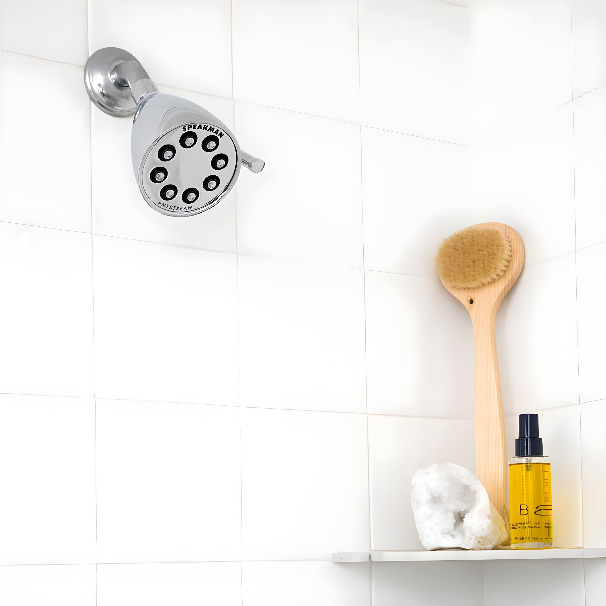 Speakman S-2251 Signature Icon Anystream Adjustable High Pressure Shower Head - 2.5 GPM Solid Brass Replacement Bathroom Showerhead, Polished Chrome