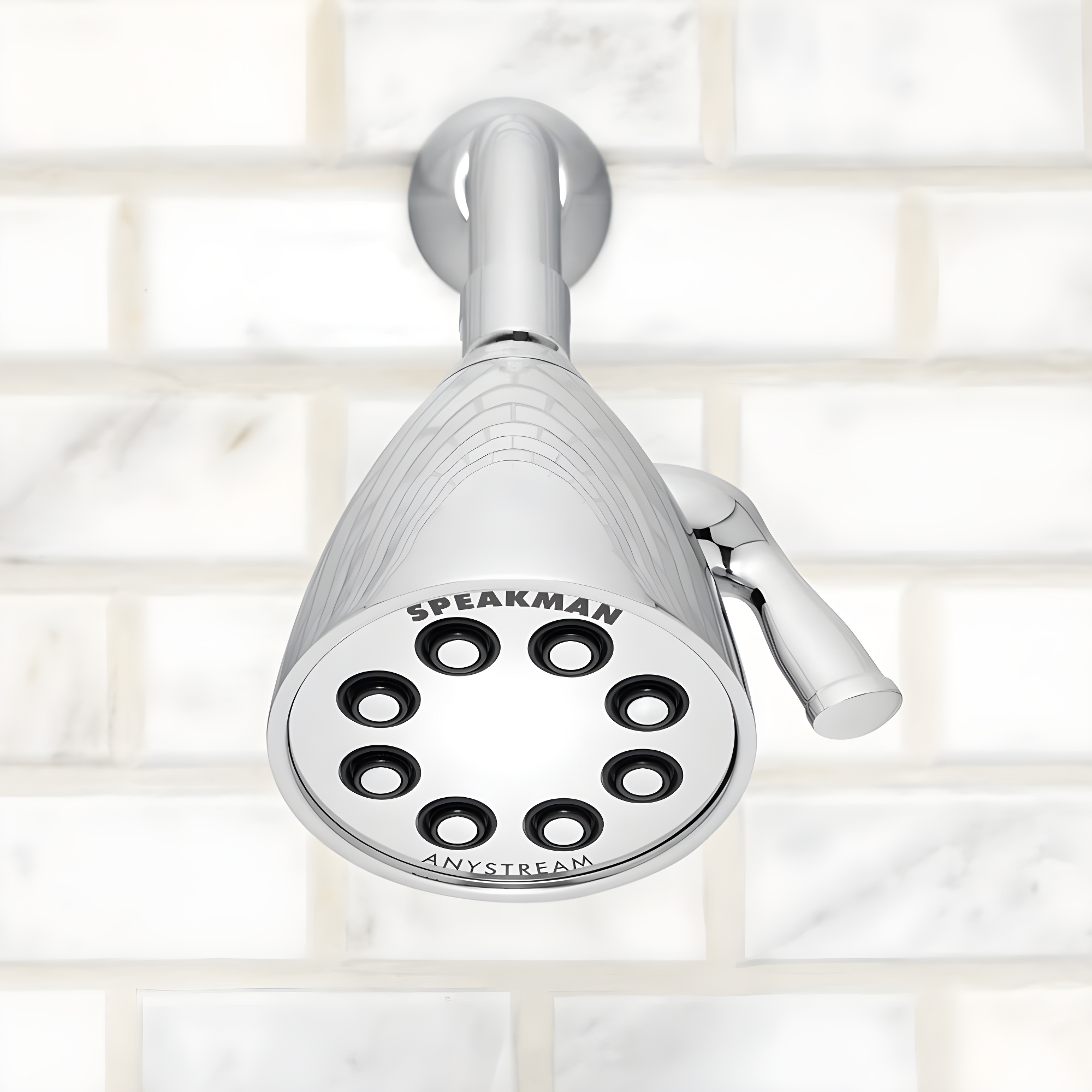 Speakman S-2251 Signature Icon Anystream Adjustable High Pressure Shower Head - 2.5 GPM Solid Brass Replacement Bathroom Showerhead, Polished Chrome