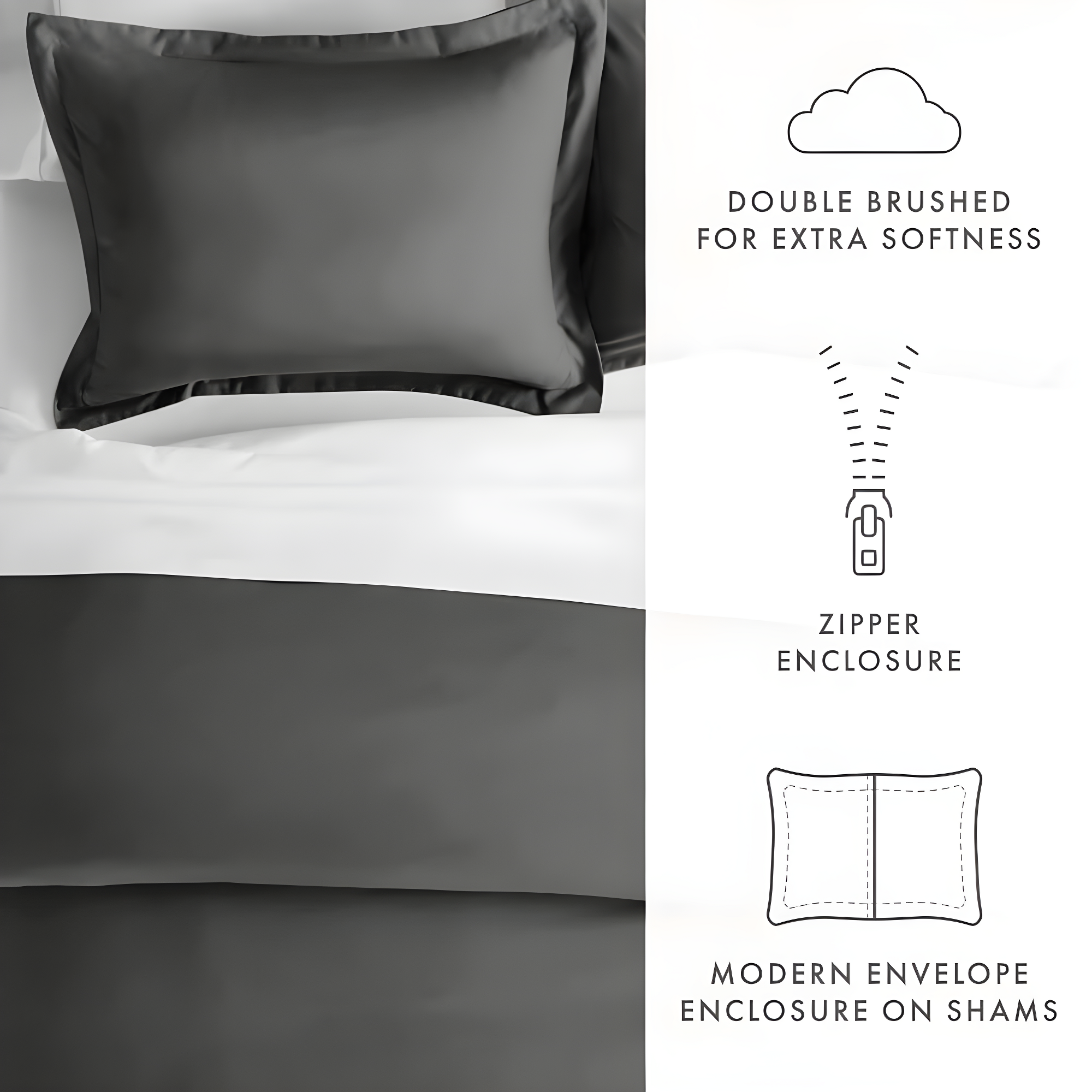 Gray Twin/Twin XL Ultra Soft Microfiber Duvet Cover Set