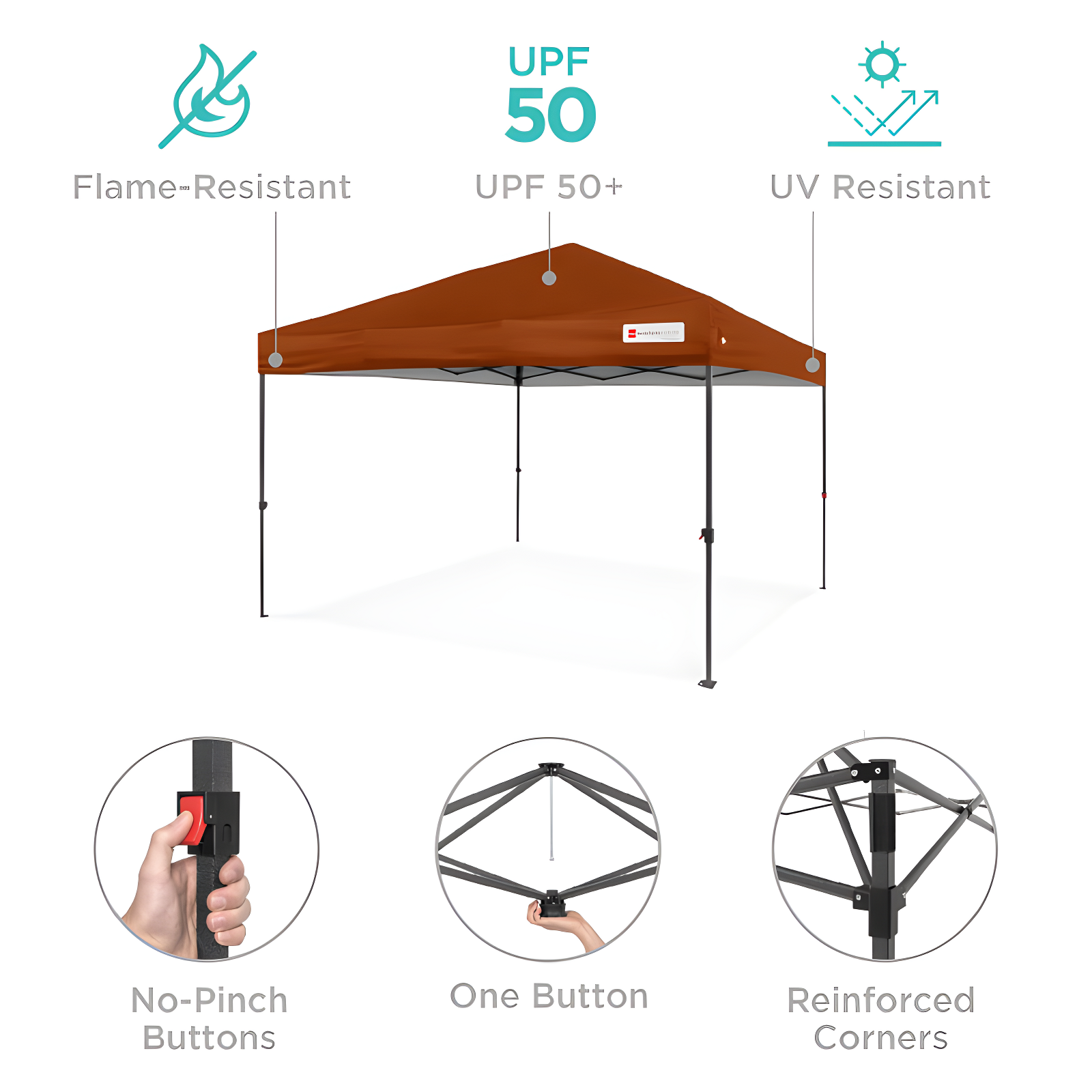 Best Choice Products Easy Setup Pop Up Canopy W/ 1-Button Setup, Wheeled Case, 4 Weight Bags