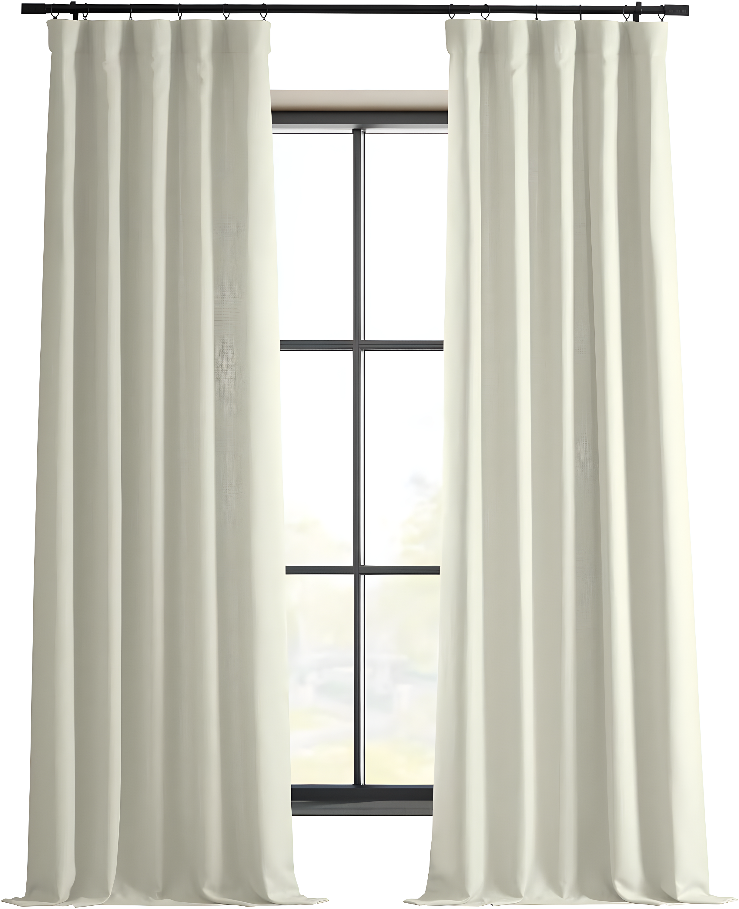 Half Price Drapes Gravity Ivory Italian Faux Linen Room Darkening Curtains (1 Panel), 50W X 108L