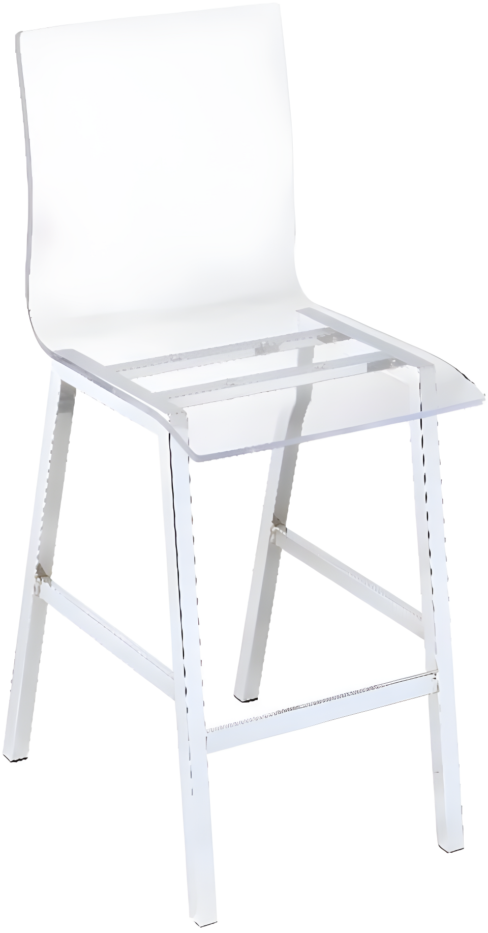 Clear Acrylic and Chrome Counter Height Dining Chair Set of 2