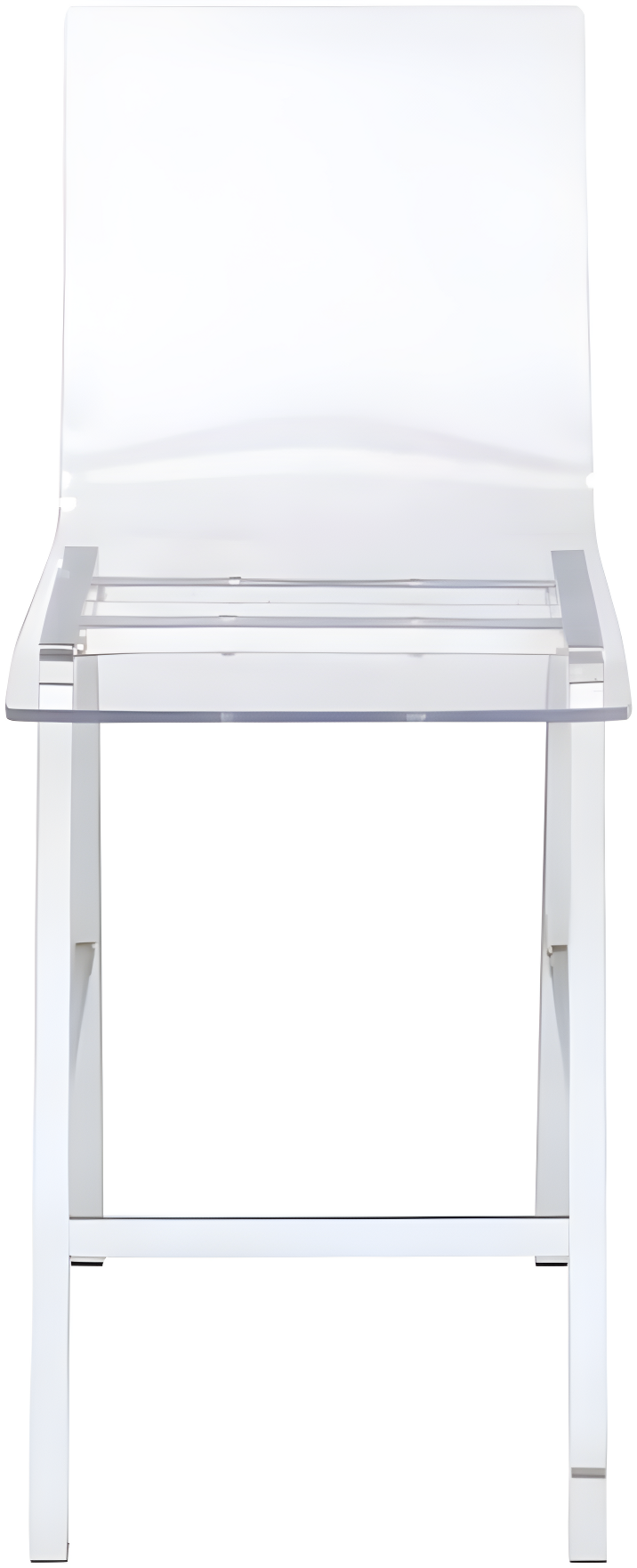Clear Acrylic and Chrome Counter Height Dining Chair Set of 2