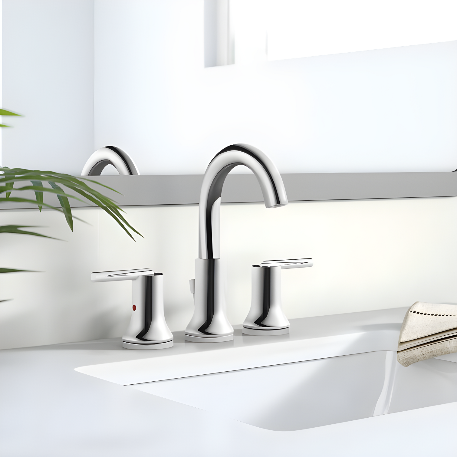 Trinsic Widespread Bathroom Faucet 3 Hole, 2-handle Bathroom Sink Faucet with Drain Assembly