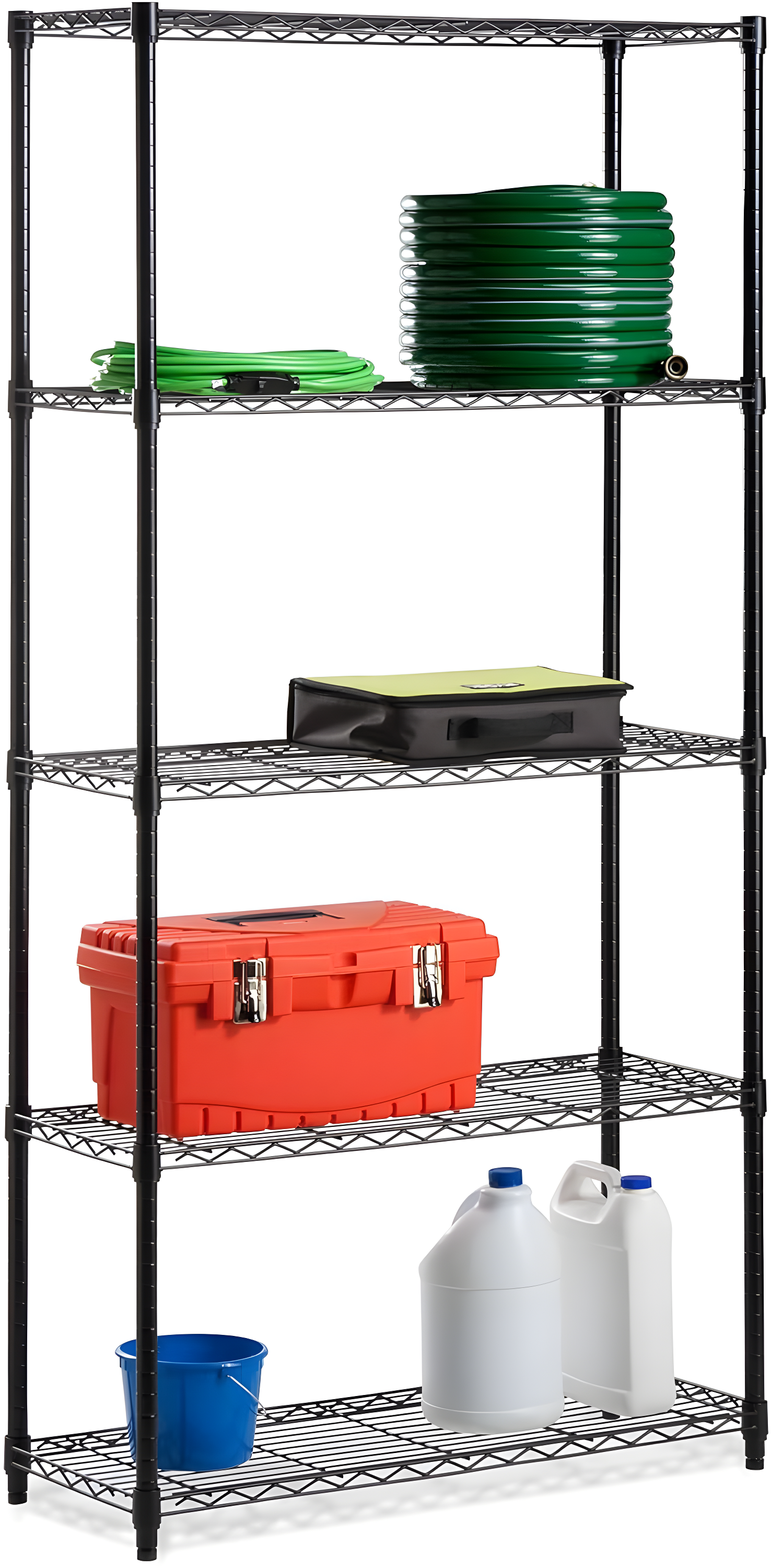 Honey Can Do 5-Tier Metal Height-Adjustable Shelving Unit (36" W X 72" H x 16" D)
