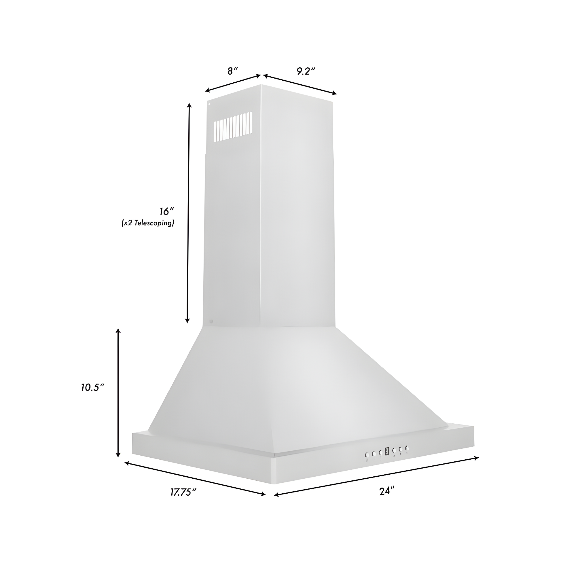 ZLINE 24 in. Convertible Vent Wall Mount Range Hood in Stainless Steel (KB-24)