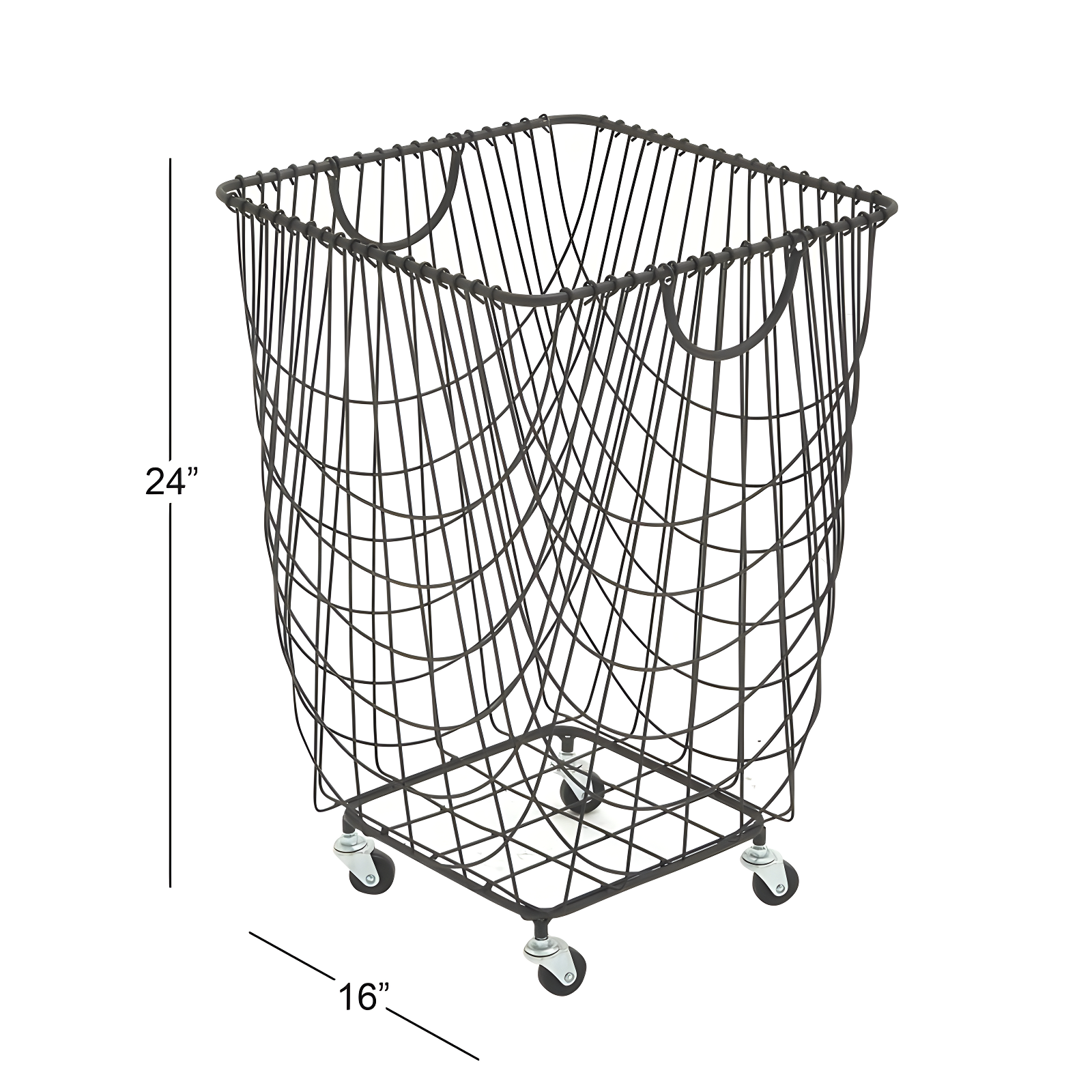 Metal Deep Set Metal Mesh Laundry Basket Storage Cart with Wheels and Handles