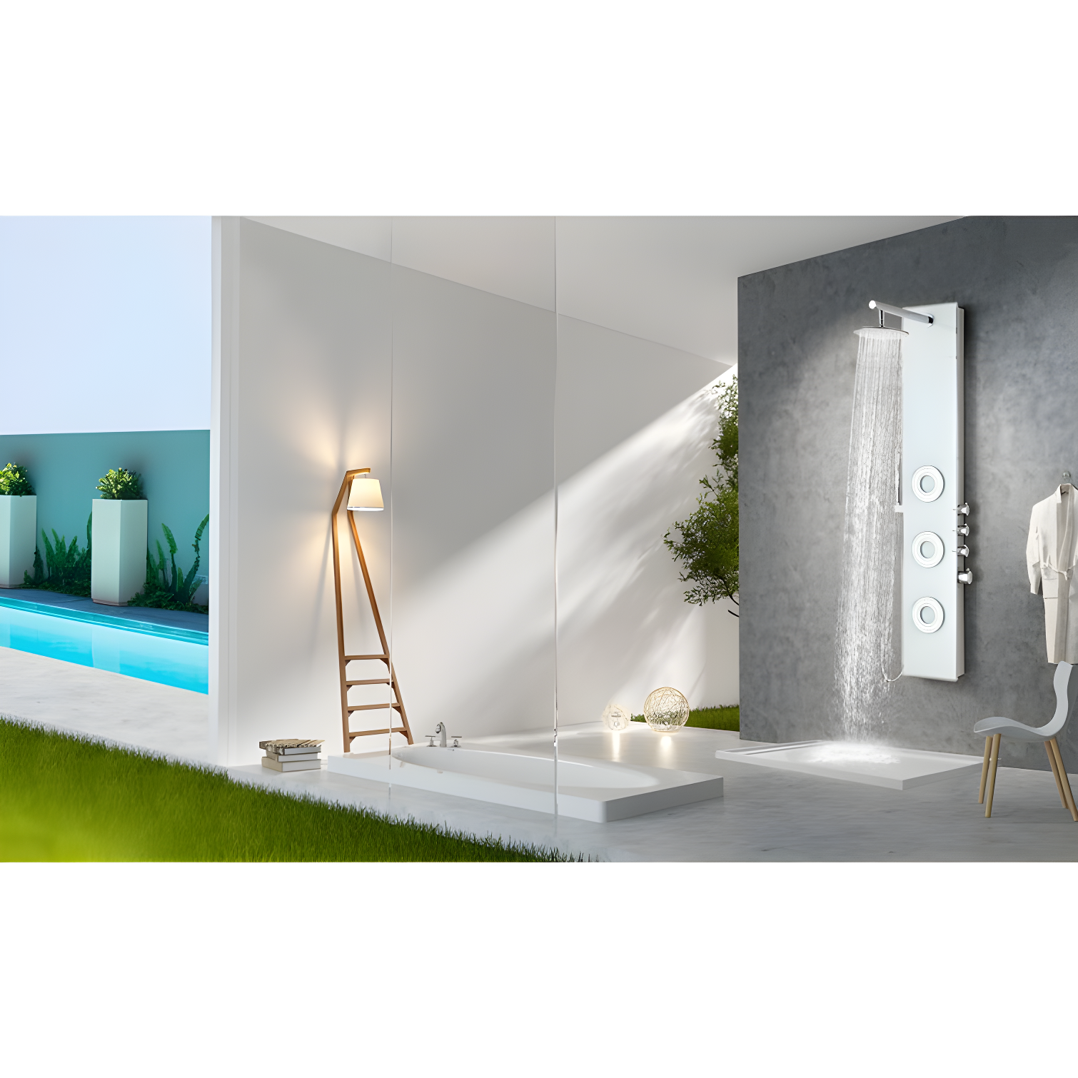 Lynn 58'' Shower Panel with Fixed Shower Head