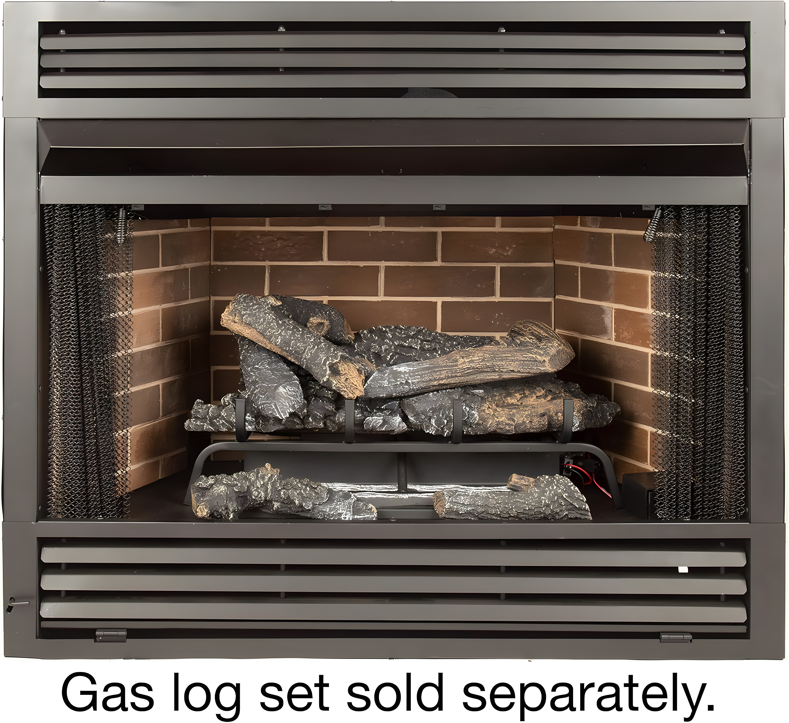 Black 32-Inch Vent-Free Dual Fuel Fireplace Insert