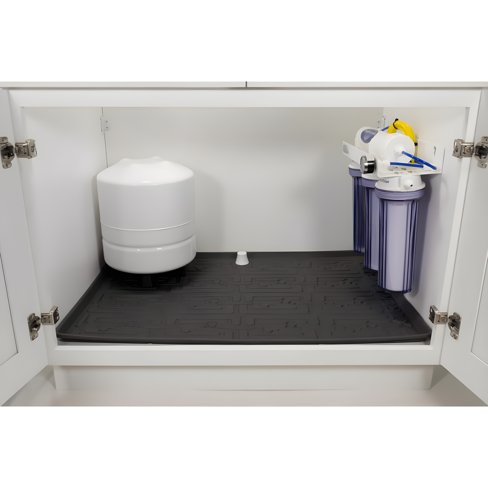 Under Sink Cabinet Mat for Kitchen or Bath Flexible Drip Tray Cabinet Liner Beige or Grey