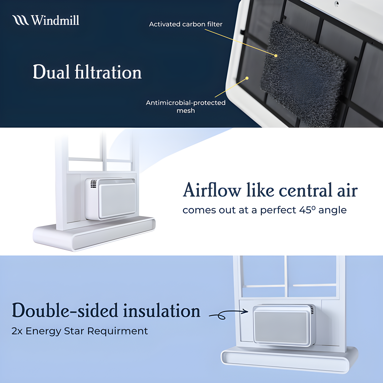 Windmill 8000 BTU Smart Wi-Fi Quiet Air Conditioner 350 Sq Ft