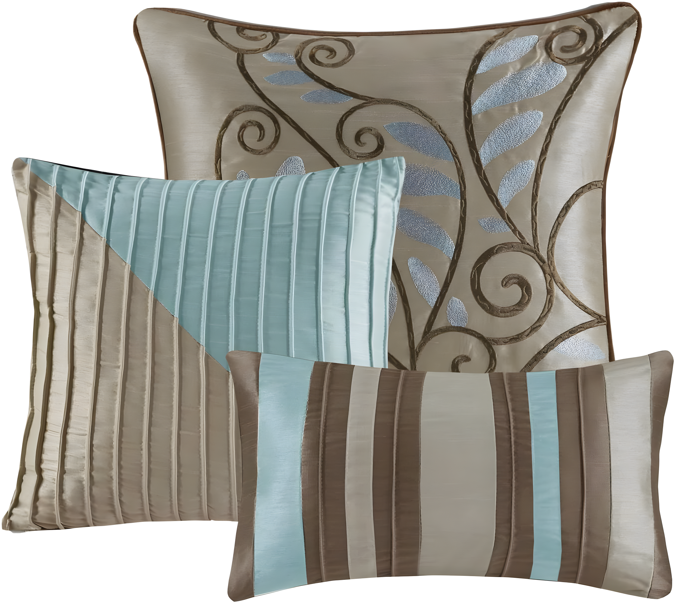 Madison Park Amherst 7 Piece Striped and Pleated Comforter Set