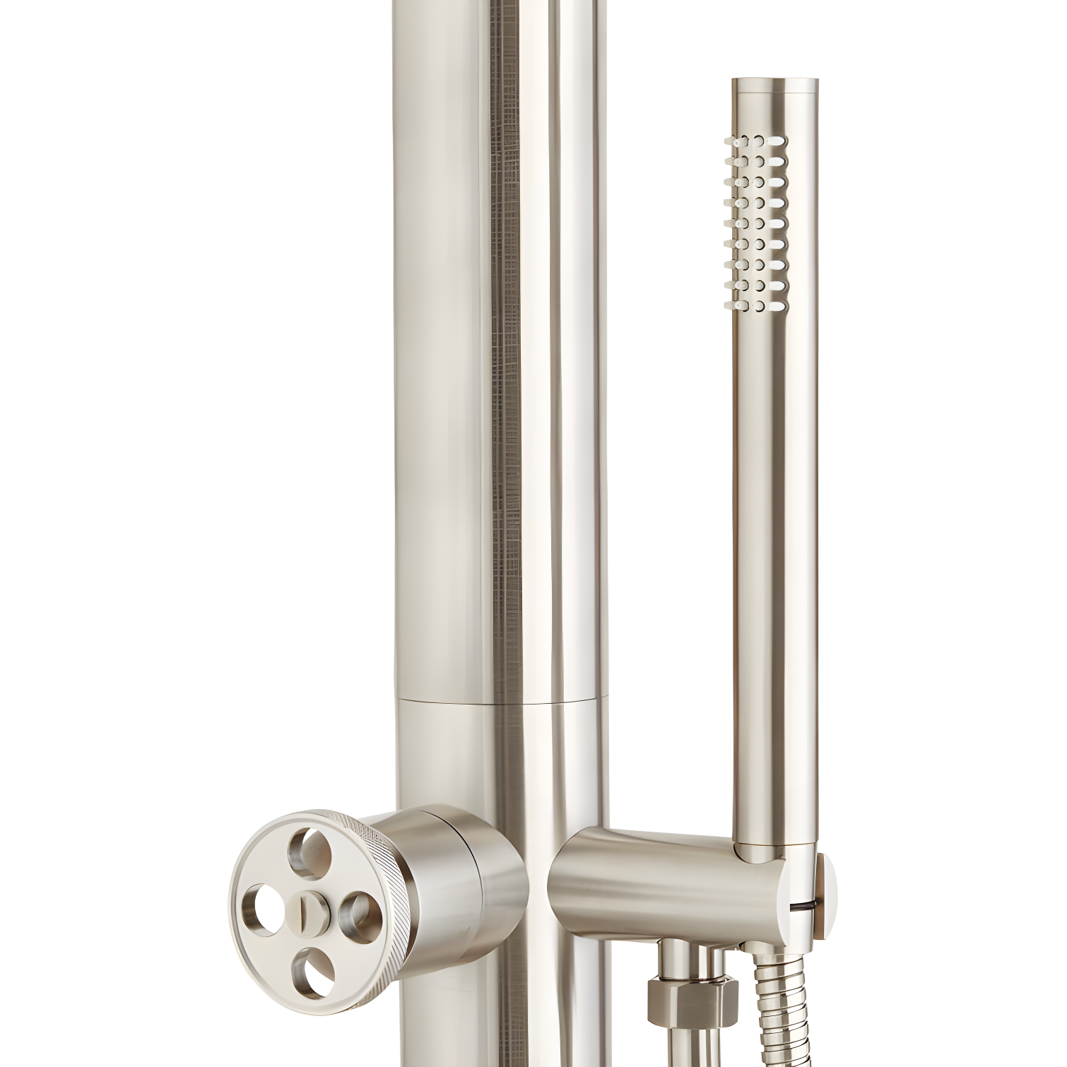 Kirwin Outdoor Retrofit Shower with Shower Head, Hand Shower, and Hose