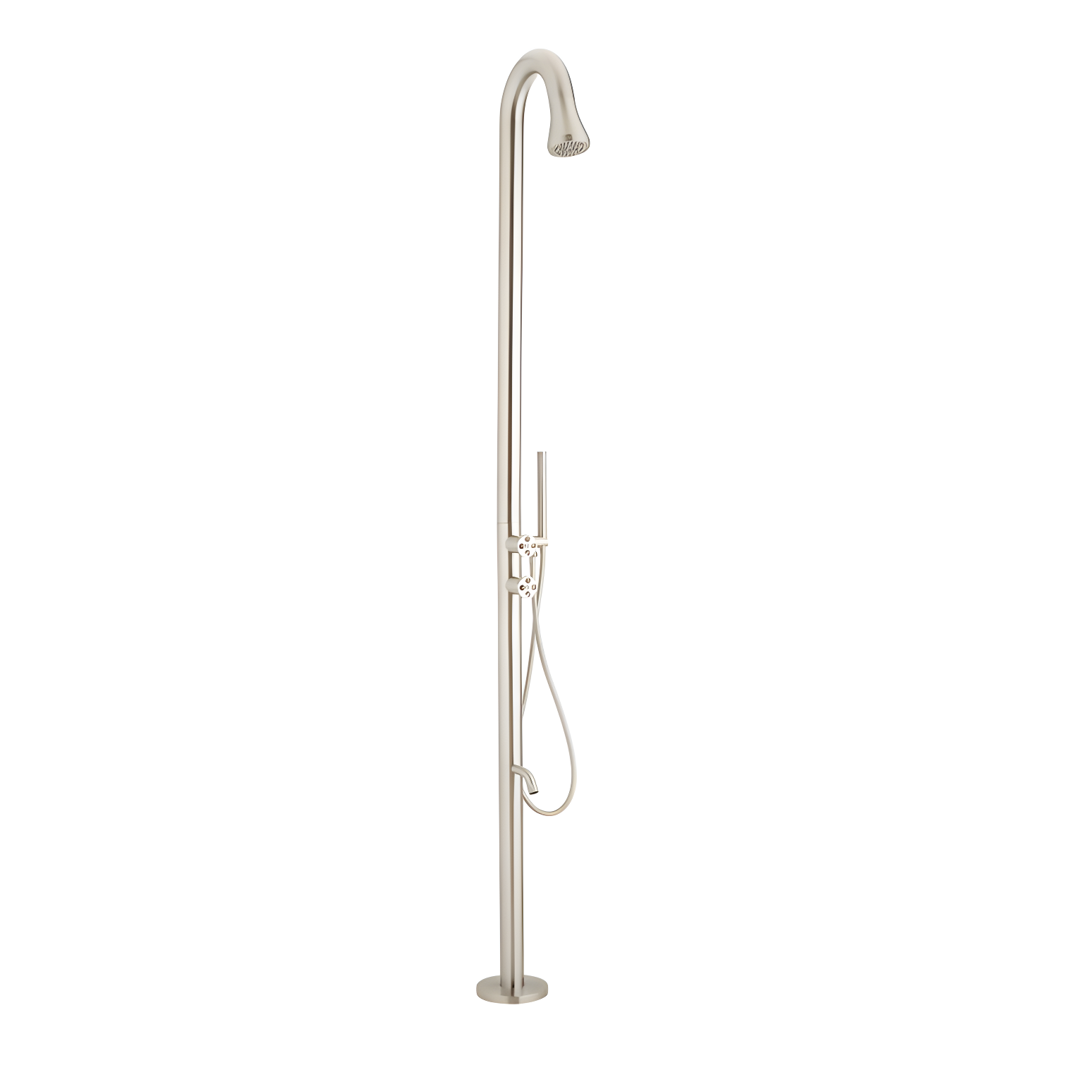 Kirwin Outdoor Retrofit Shower with Shower Head, Hand Shower, and Hose