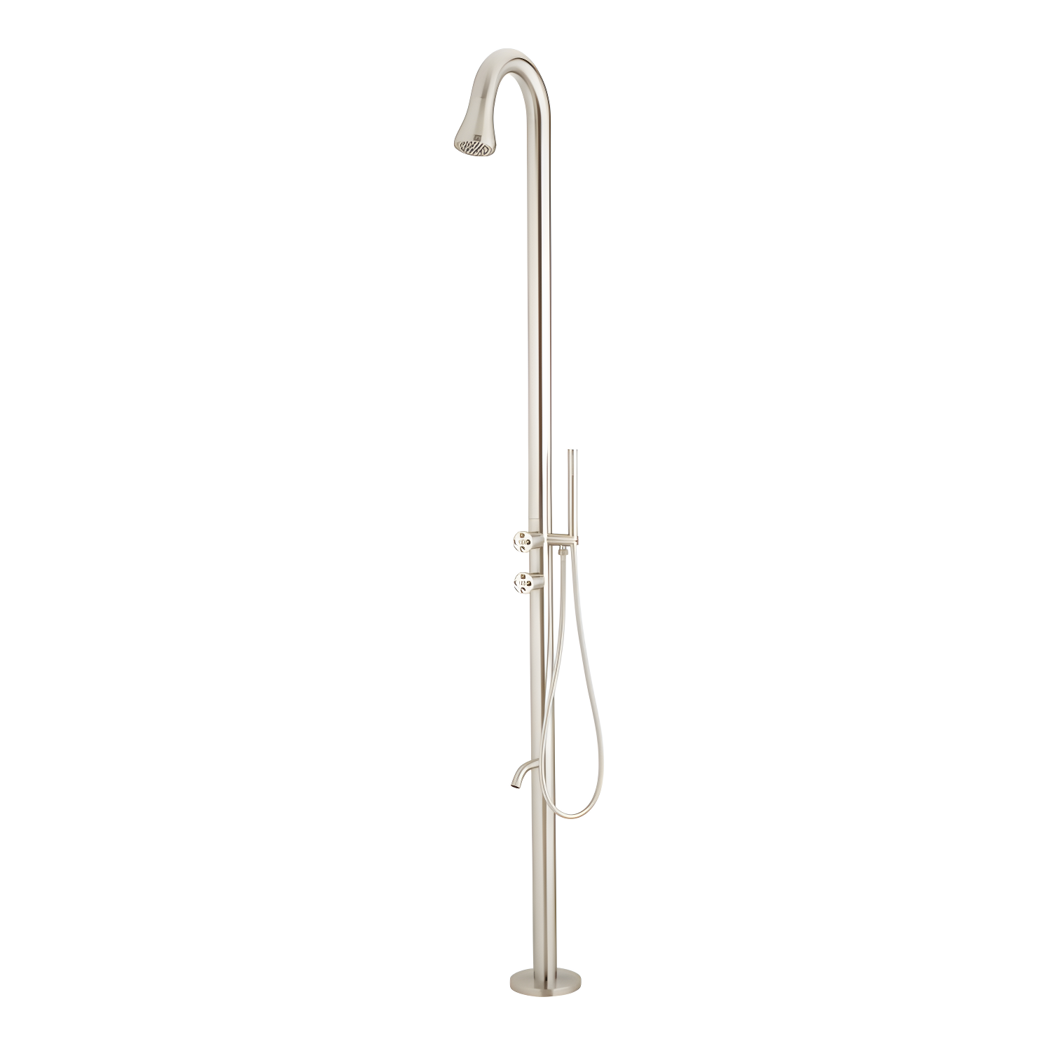 Kirwin Outdoor Retrofit Shower with Shower Head, Hand Shower, and Hose