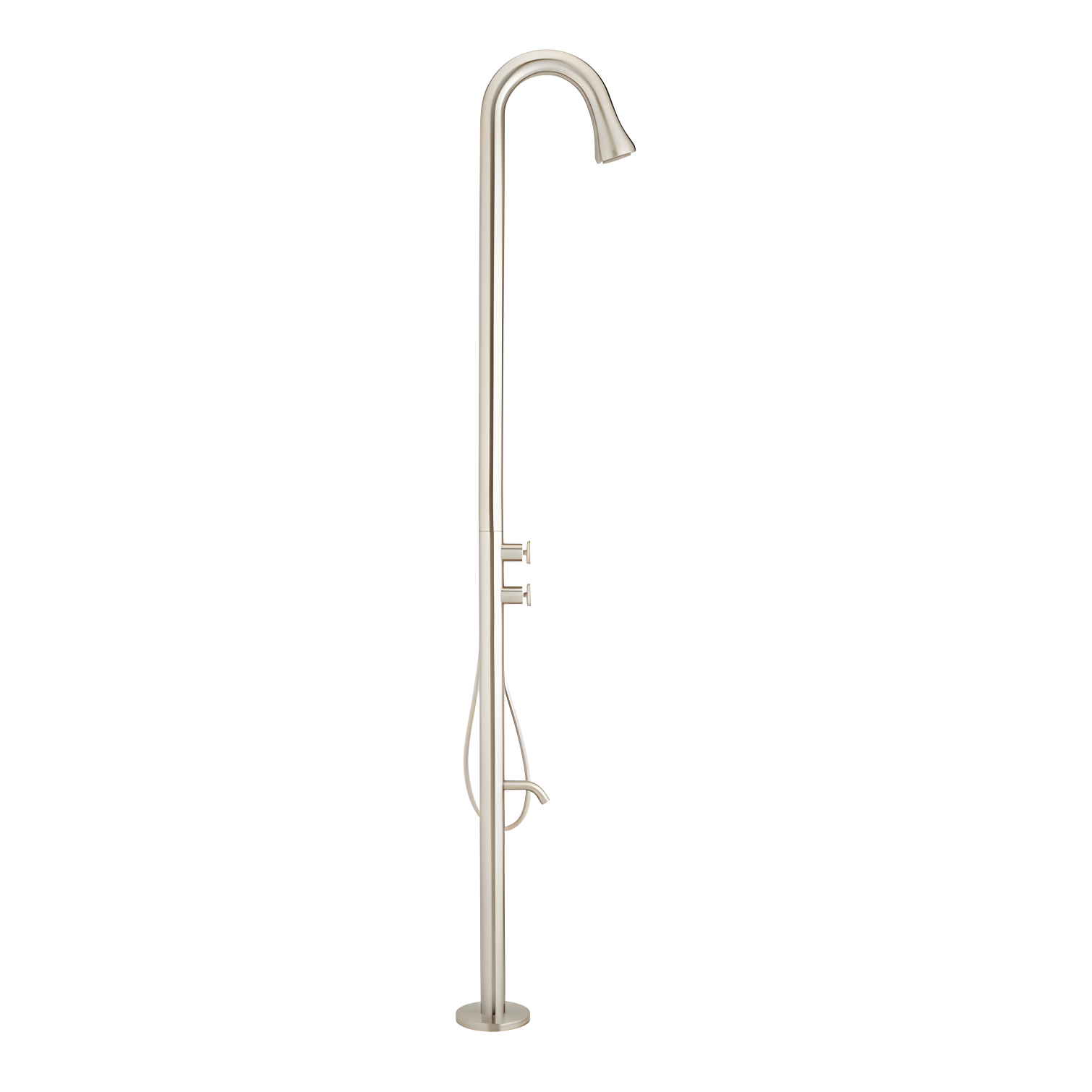 Kirwin Outdoor Retrofit Shower with Shower Head, Hand Shower, and Hose
