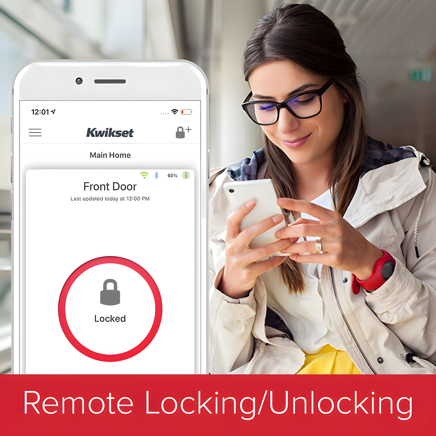 Halo Wi-Fi Smart Lock Touchscreen Single Cylinder Deadbolt with Smartkey Security