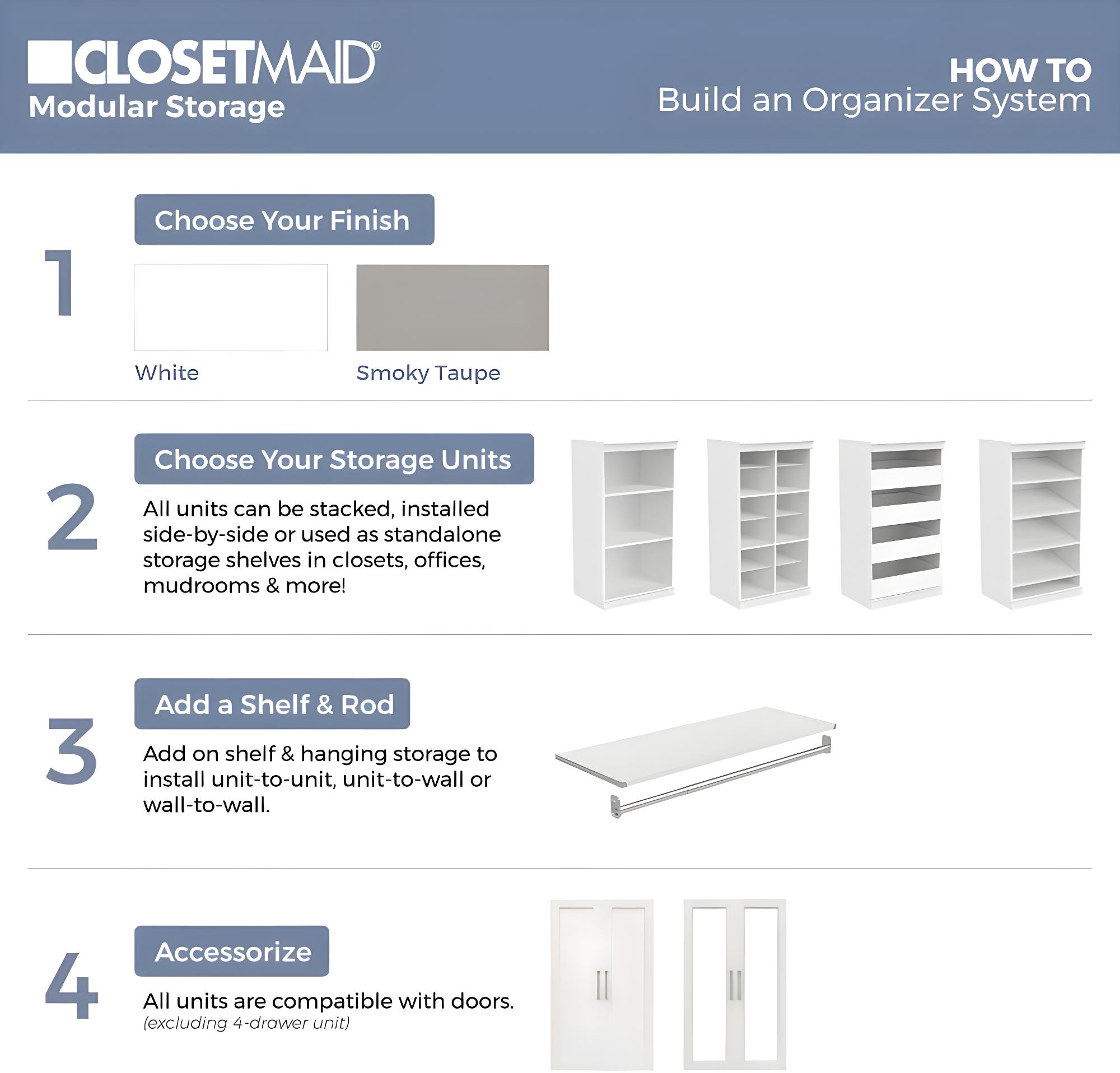 Modular Storage 36.02" W Shelf & Closet Rod