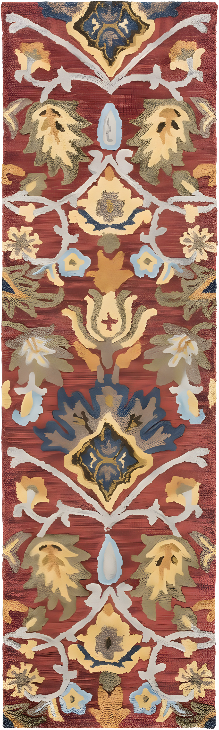 Blossom BLM402 Hand Tufted Runner Rug - Red/Multi - 2'3"x8' - Safavieh.