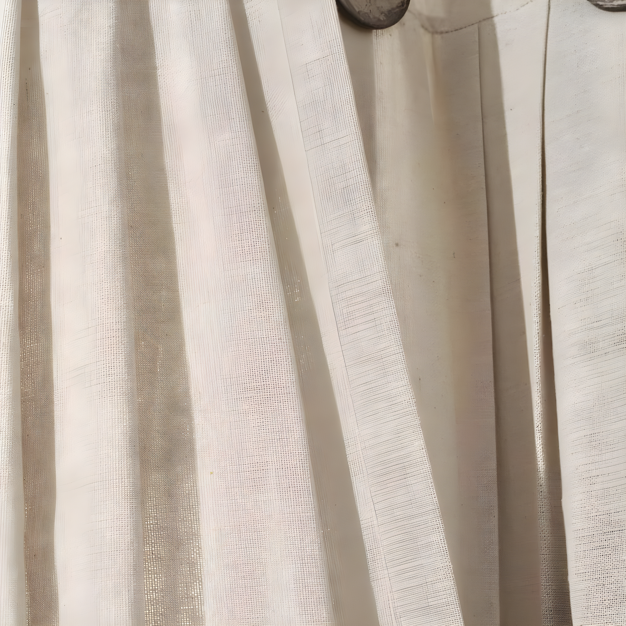 Lush Decor Linen Button Cotton Blend Tailored 29'' W Cafe Curtain (Set of 2)