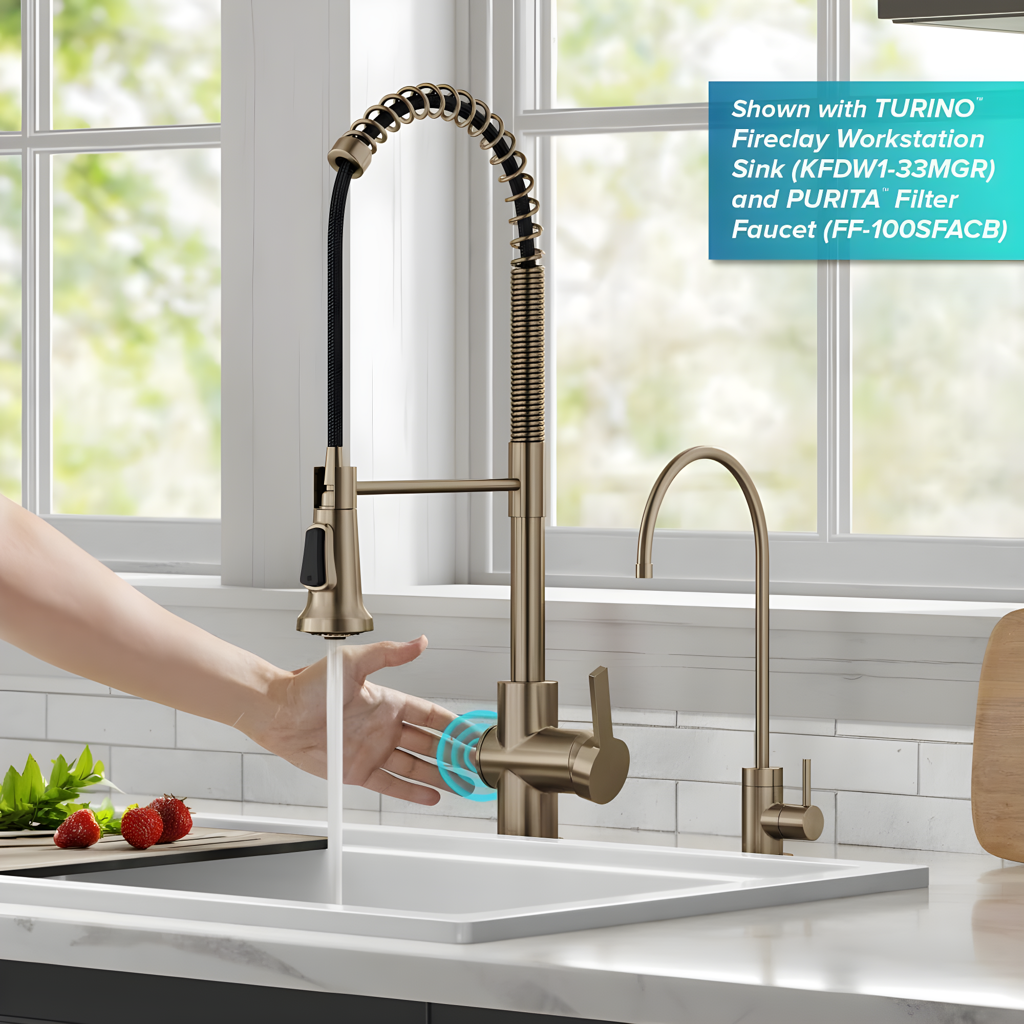 KRAUS Britt Touchless Sensor Commercial Single Handle Pull Down Kitchen Faucet