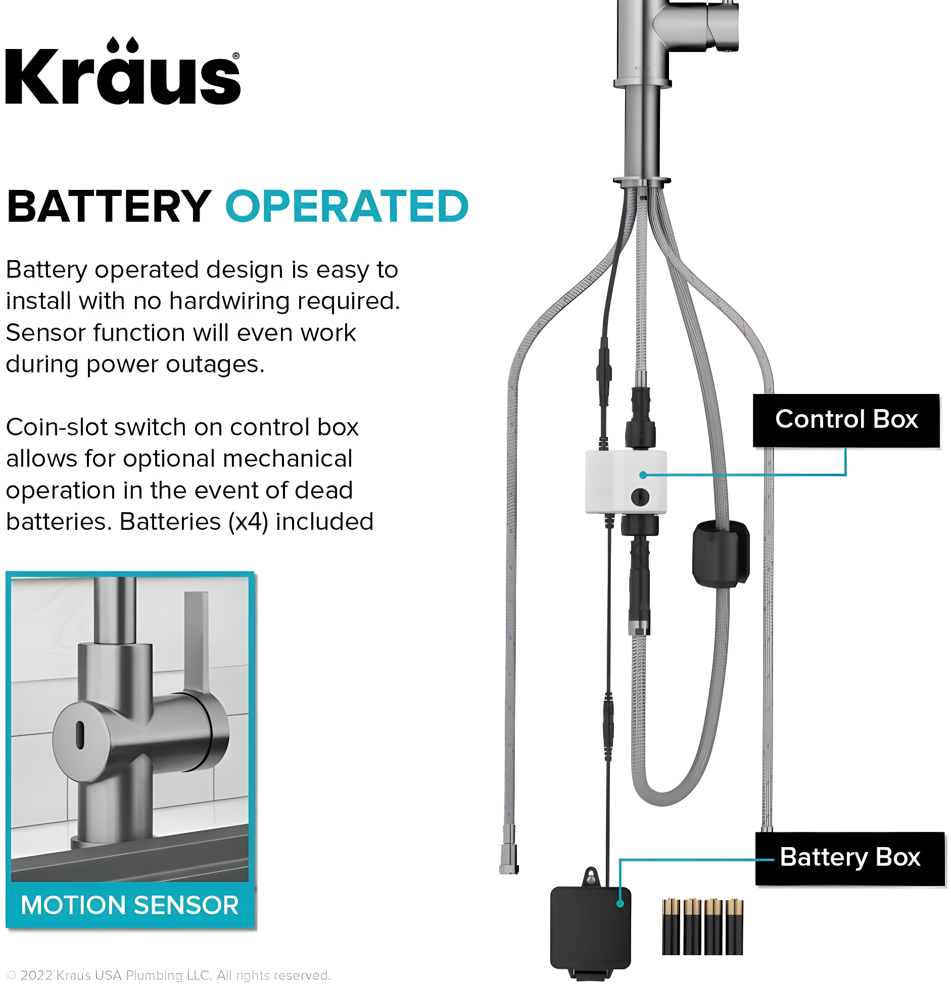 KRAUS Britt Touchless Sensor Commercial Single Handle Pull Down Kitchen Faucet