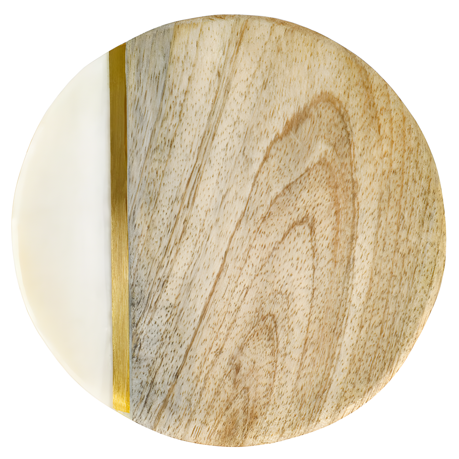 Laurie Gates Laurie Gates White Marble And Mango Wood Round 4 Piece Coaster Set (Set of 4)