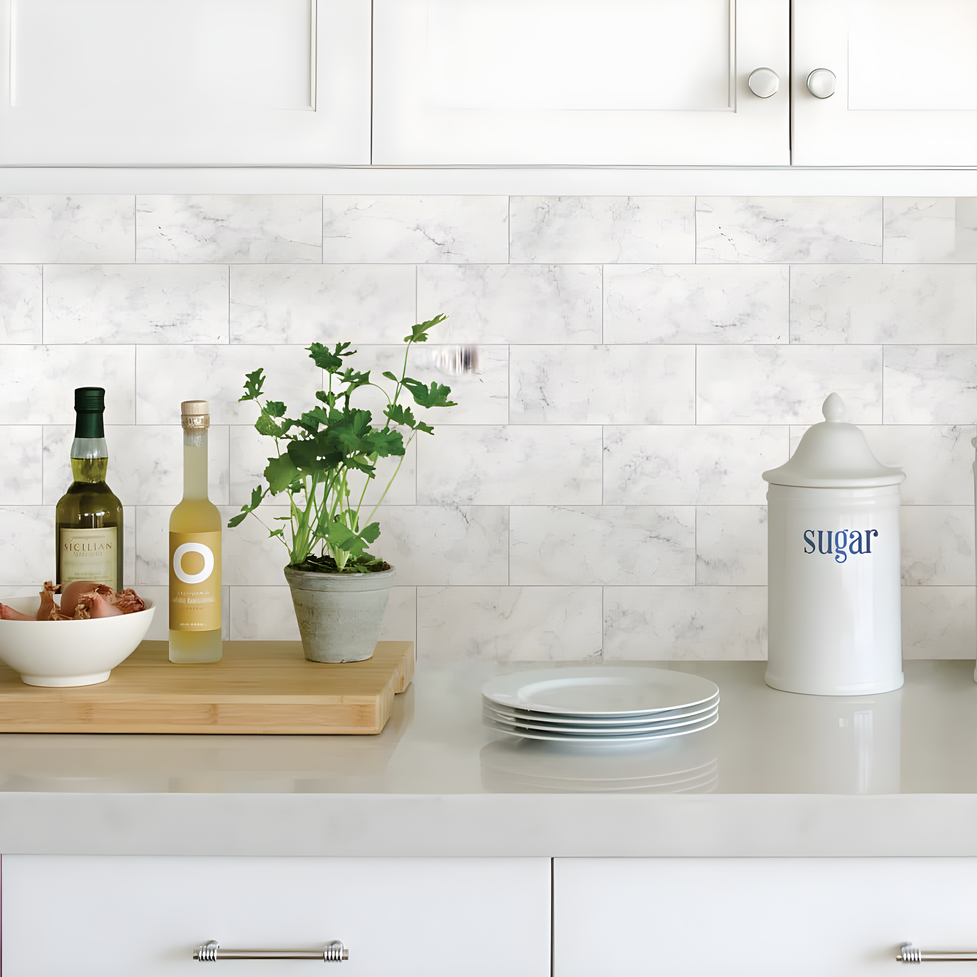 Brewster Home Fashions Marble Tile Peel & Stick Backsplash