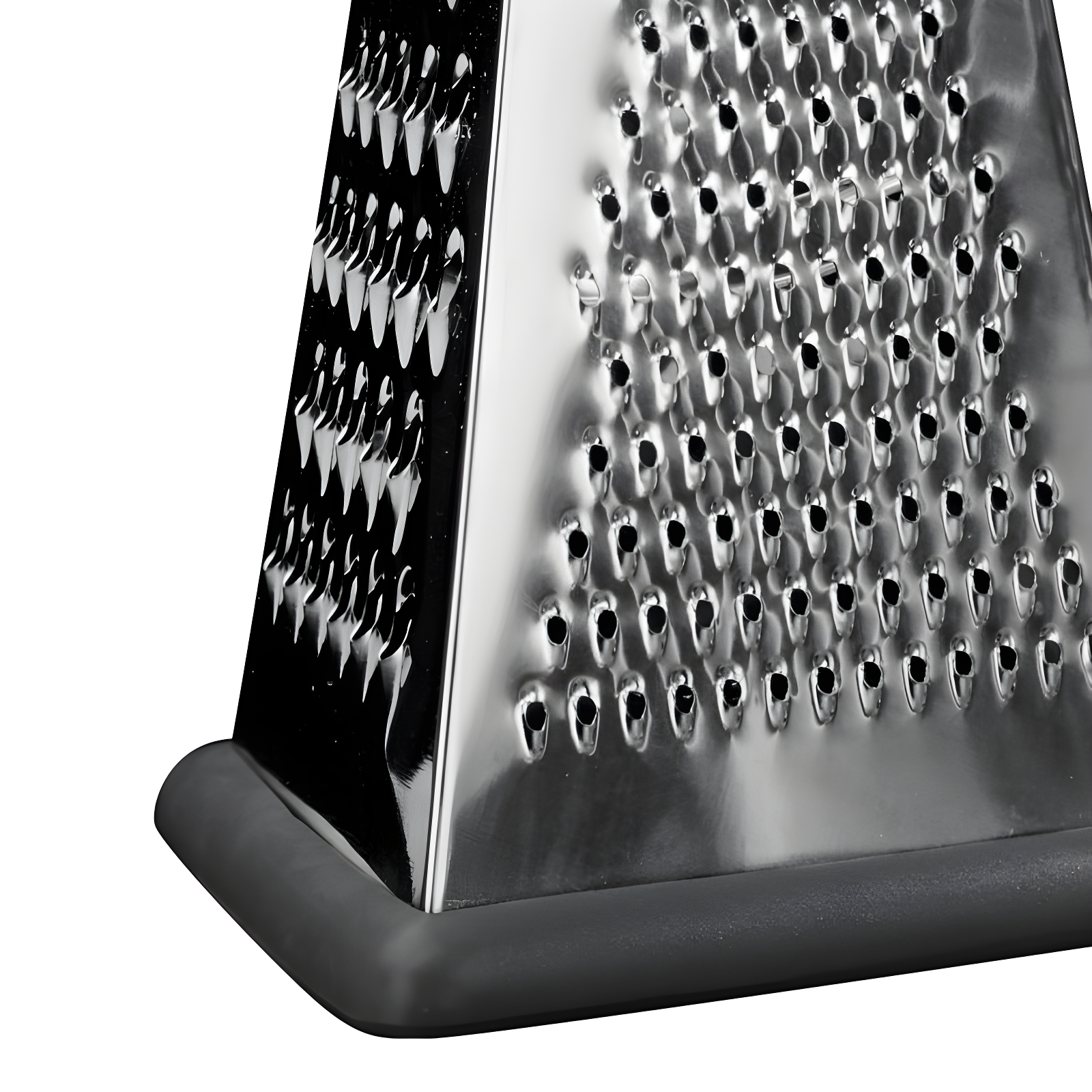 BergHOFF Essentials Stainless Steel 10" Large 3-Sided Pyramid Grater, Black