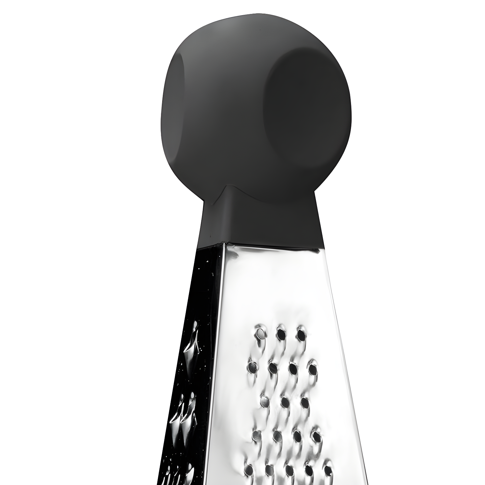 BergHOFF Essentials Stainless Steel 10" Large 3-Sided Pyramid Grater, Black