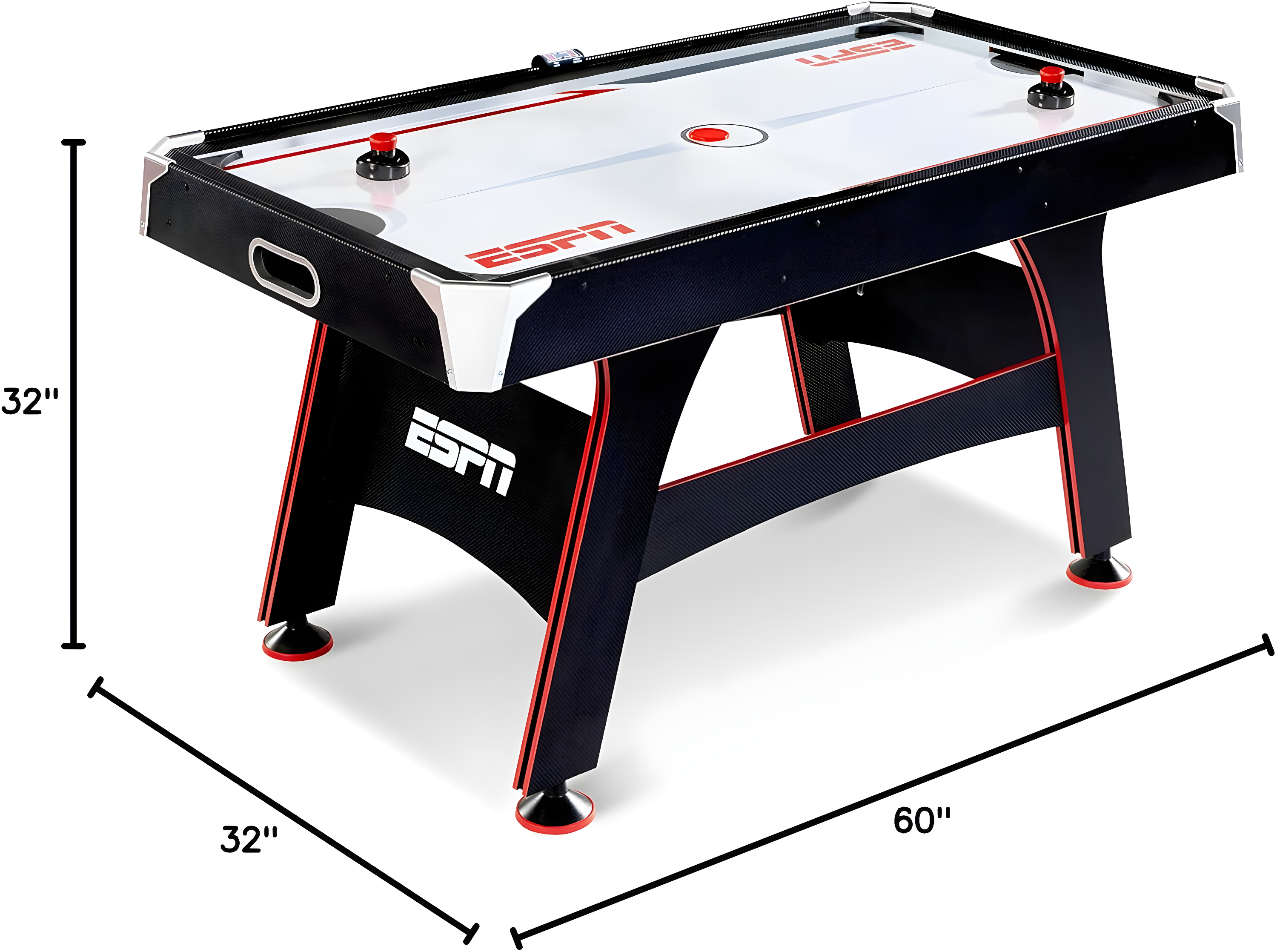 MD Sports 60" 2 -Player Air Hockey Table with Digital Scoreboard and Lights