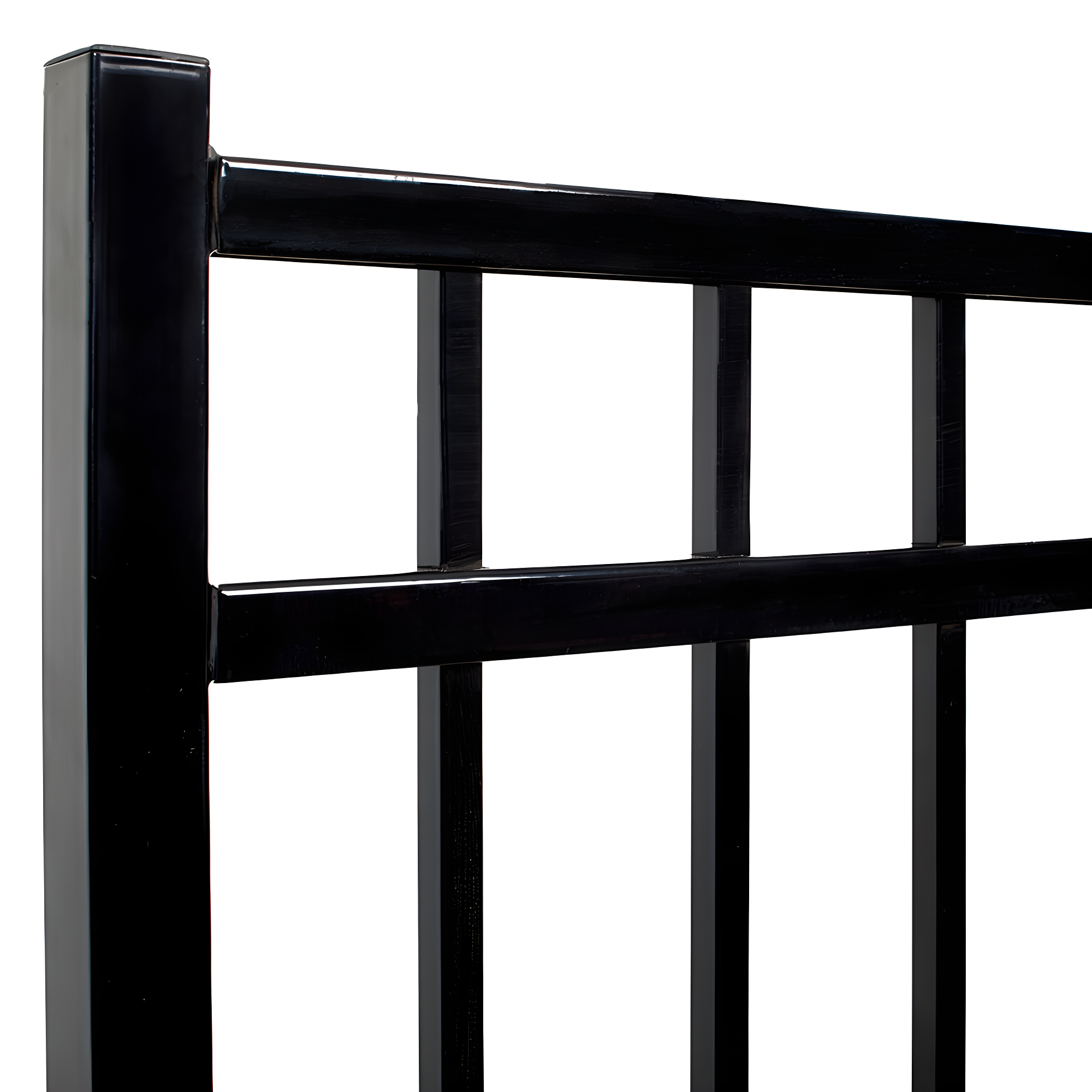 Fortress Building Products Athens 48'' H x 46.5'' W Gloss Black Metal Gate