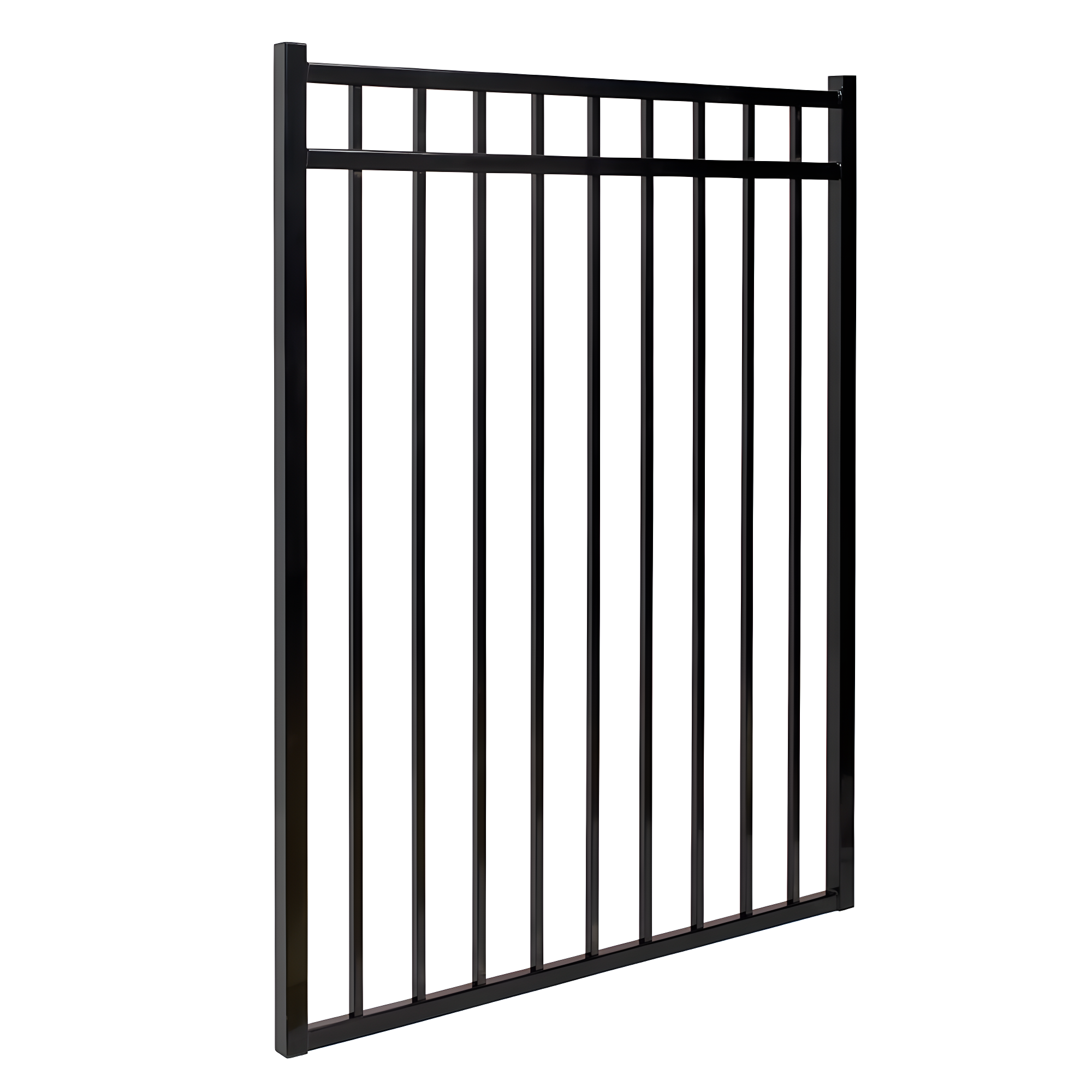 Fortress Building Products Athens 48'' H x 46.5'' W Gloss Black Metal Gate