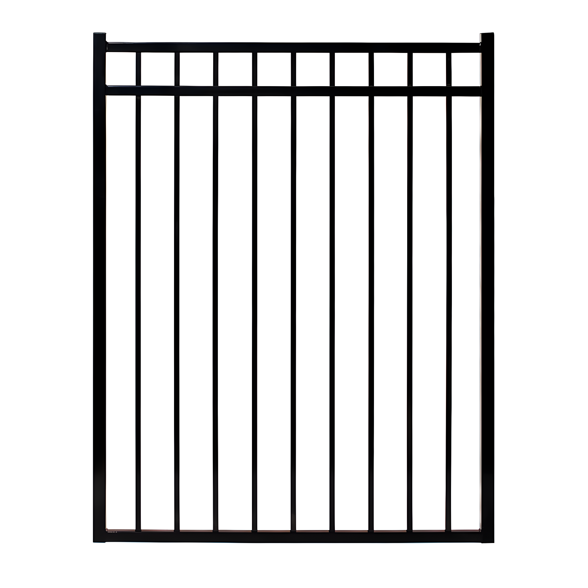 Fortress Building Products Athens 48'' H x 46.5'' W Gloss Black Metal Gate