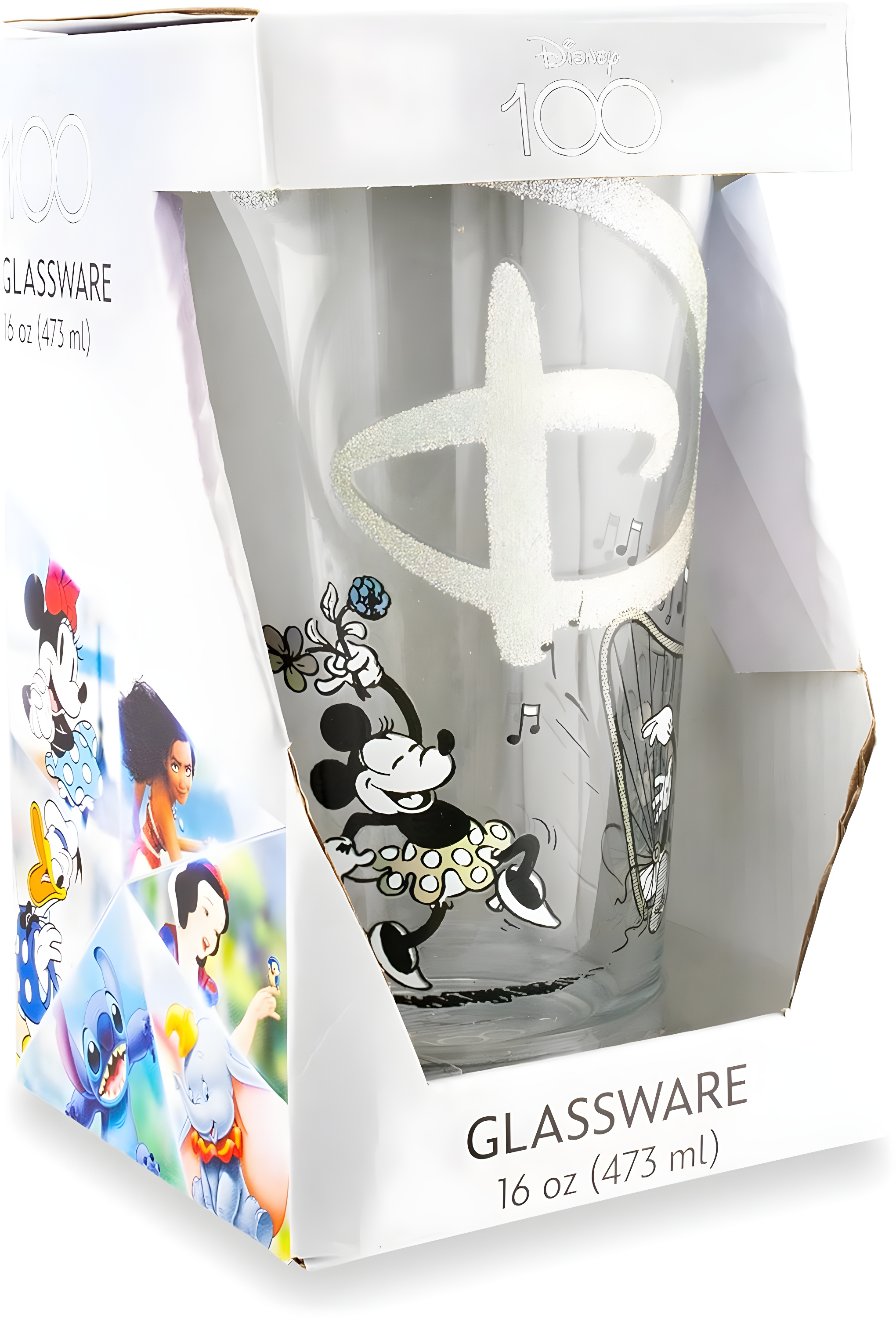 Disney 100 Years of Wonder Glitter Pint Glass | Holds 16 Ounces