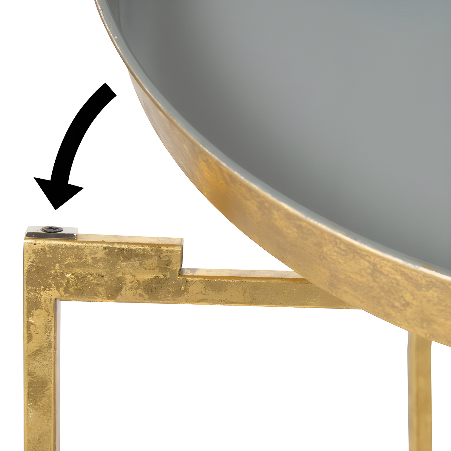 Kate and Laurel Celia Round Metal Side Table, 18.25x18.25x22, Gold and Gray