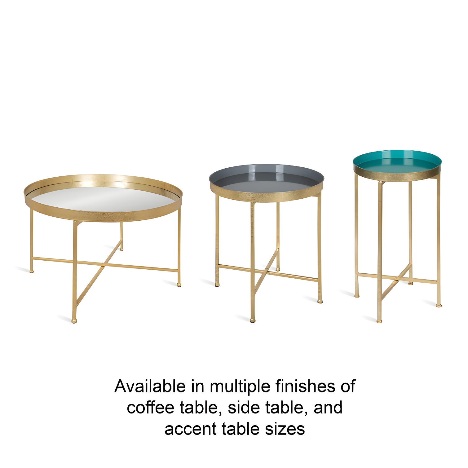 Kate and Laurel Celia Round Metal Side Table, 18.25x18.25x22, Gold and Gray