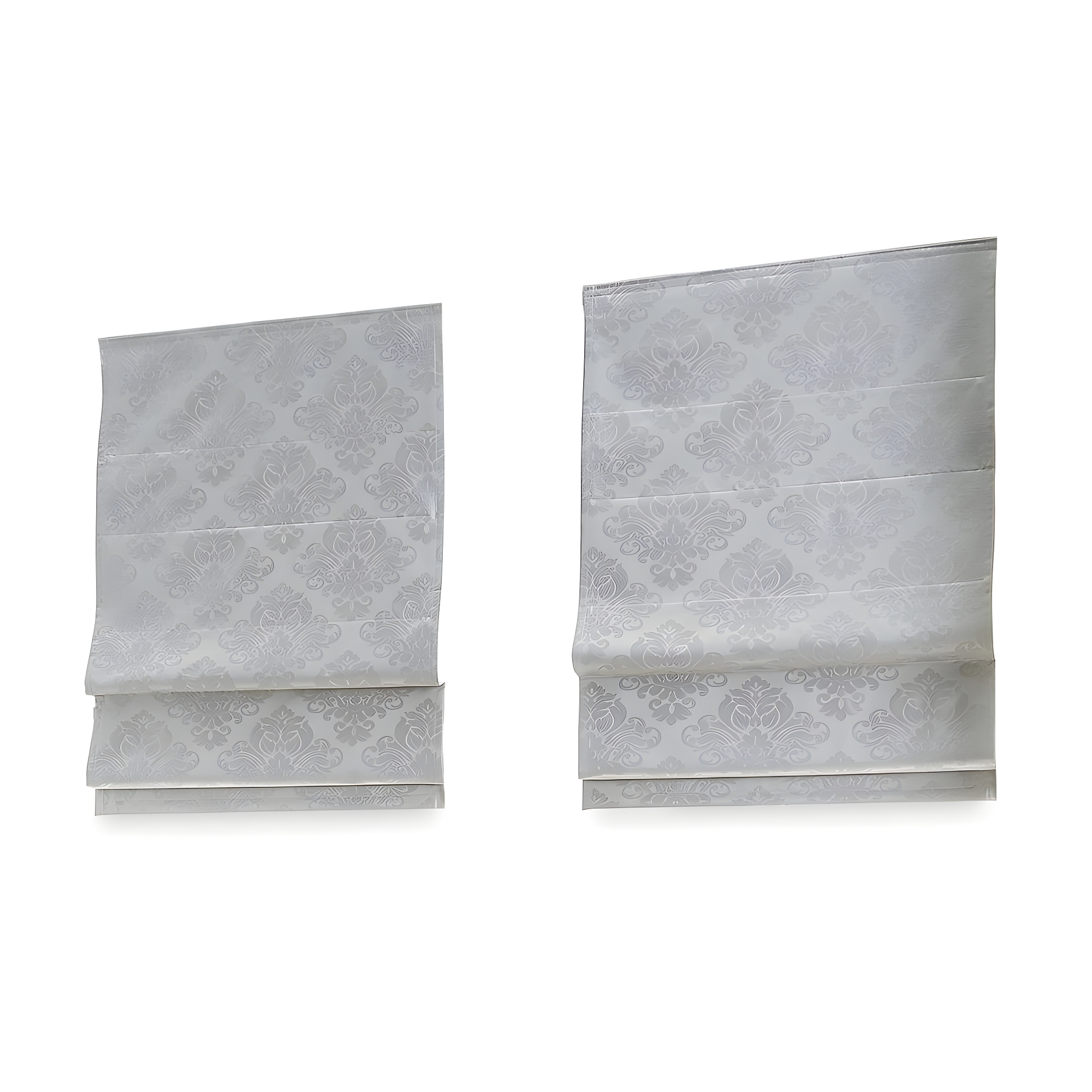 Curtainworks Damask Window Shade, 48" W x 64" L, Silver