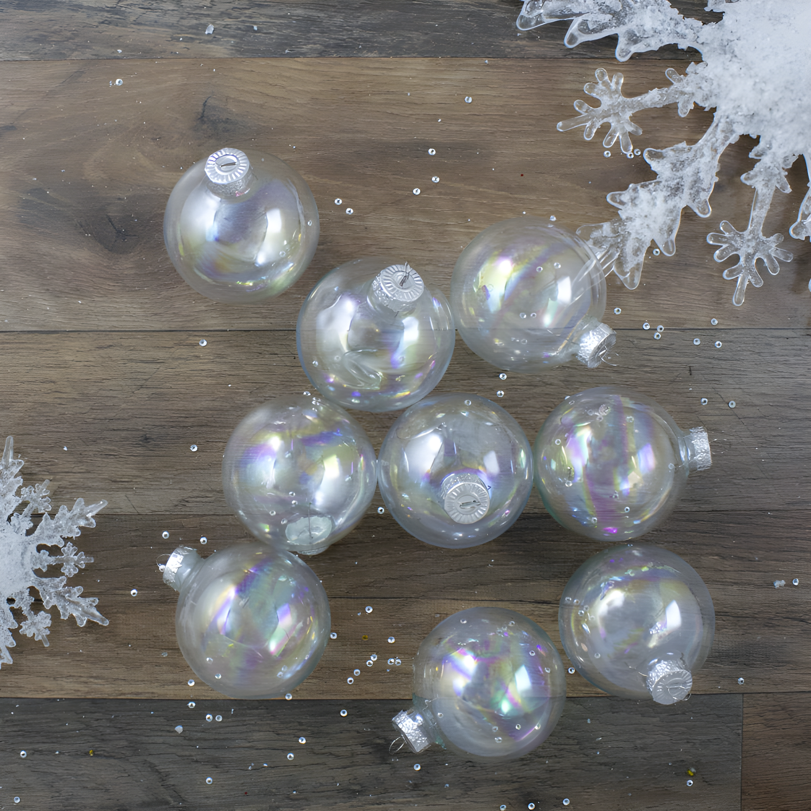 Glass Christmas Ball Ornament (Set of 9)