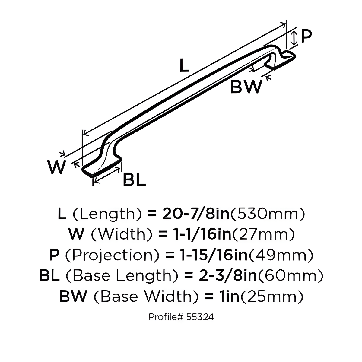 Amerock Highland Ridge 18 inch (457mm) Center-to-Center Satin Nickel Appliance Pull