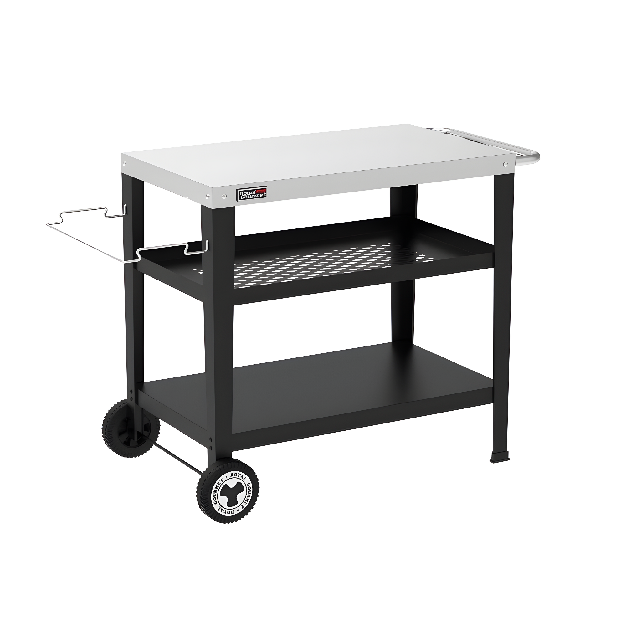 Royal Gourmet Royal Gourmet Movable 3-Shelf Grill Table with Removable Trash Bag Holder
