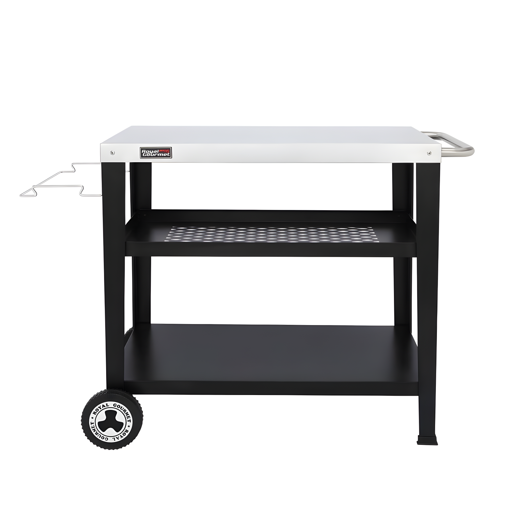 Royal Gourmet Royal Gourmet Movable 3-Shelf Grill Table with Removable Trash Bag Holder