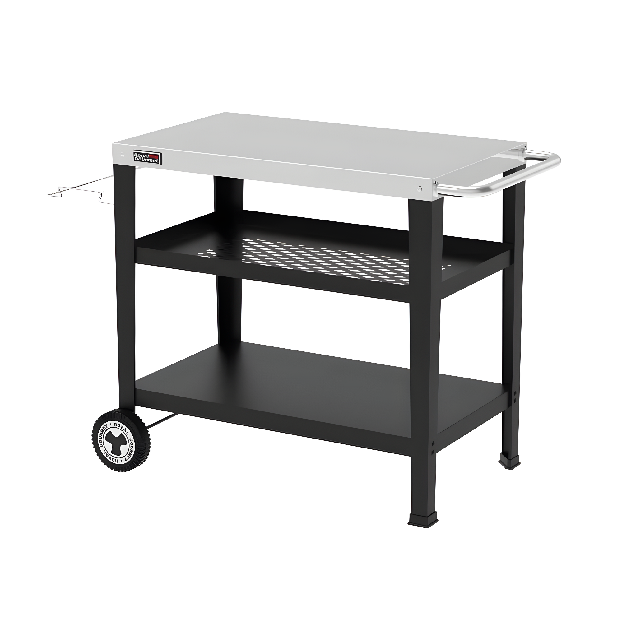 Royal Gourmet Royal Gourmet Movable 3-Shelf Grill Table with Removable Trash Bag Holder