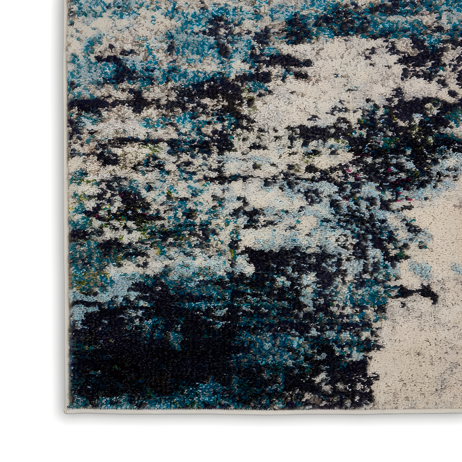 Nourison Celestial CES02 Ivory/Teal Blue Area Rug 7'10" x 10'6"