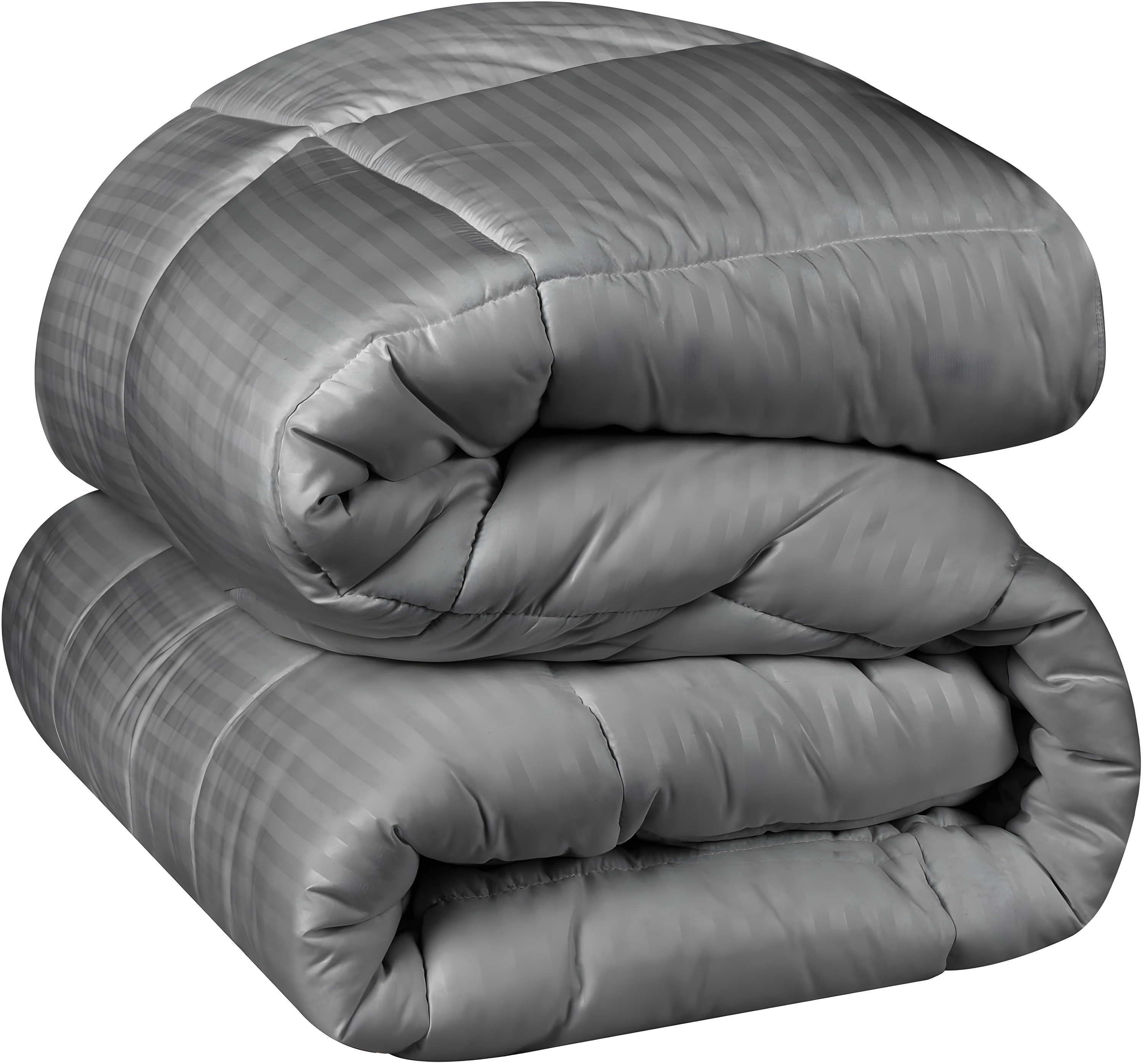 Superior Striped Reversible Box-Quilt Brushed Microfiber Medium Weight Down Alternative Comforter