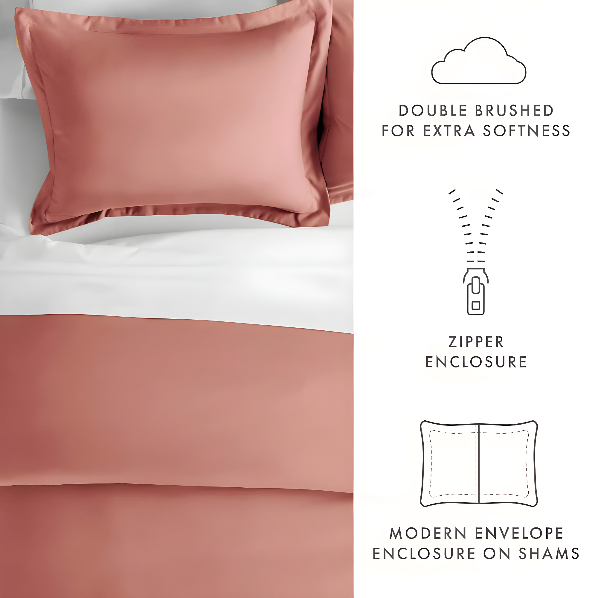 Duvet Cover Set Super Soft Microfiber Bedding in Solid Colors