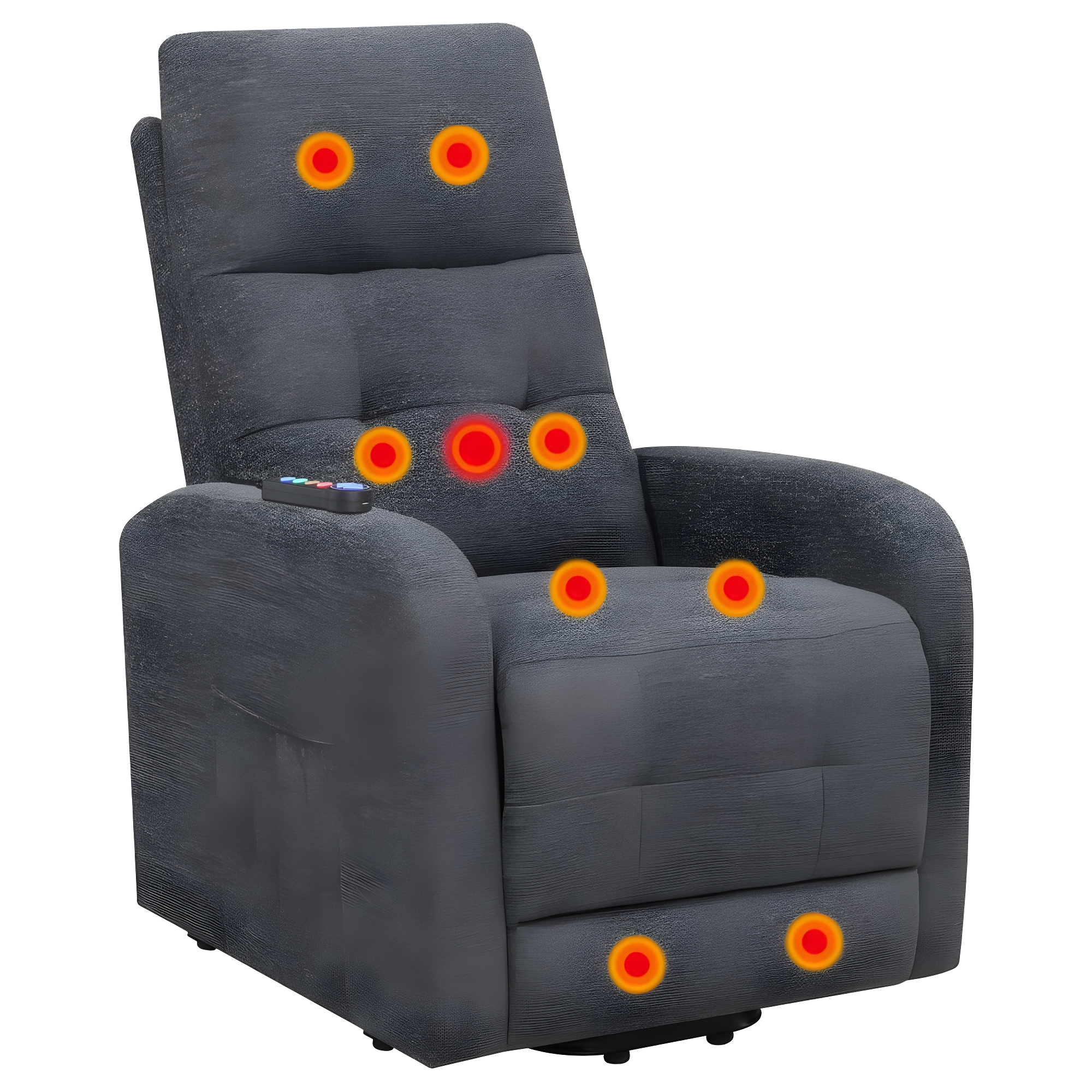 Coaster Howie Tufted Fabric Upholstered Power Lift Recliner in Charcoal